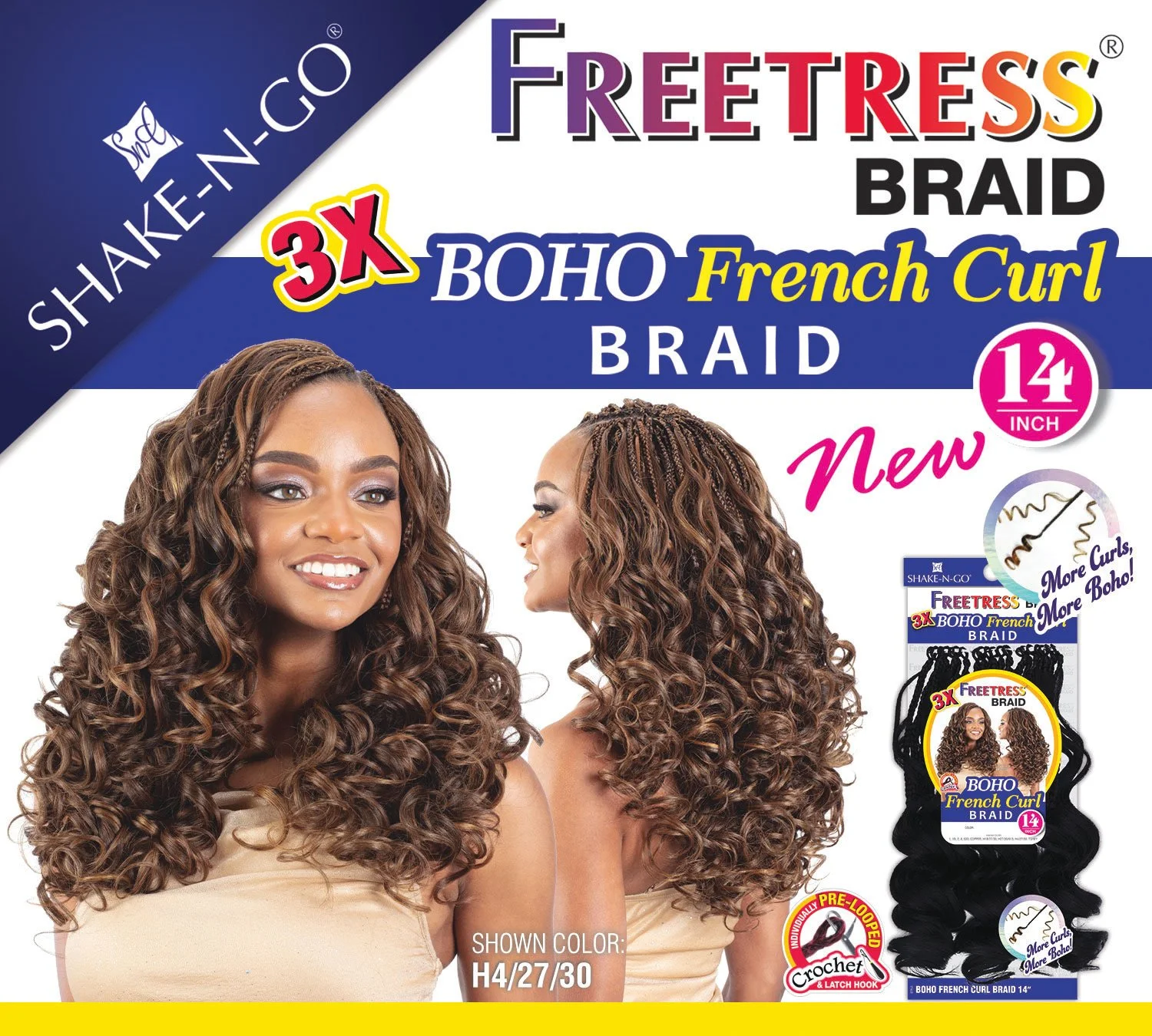 Shake-N-Go 3X BOHO FRENCH CURL BRAID 14”