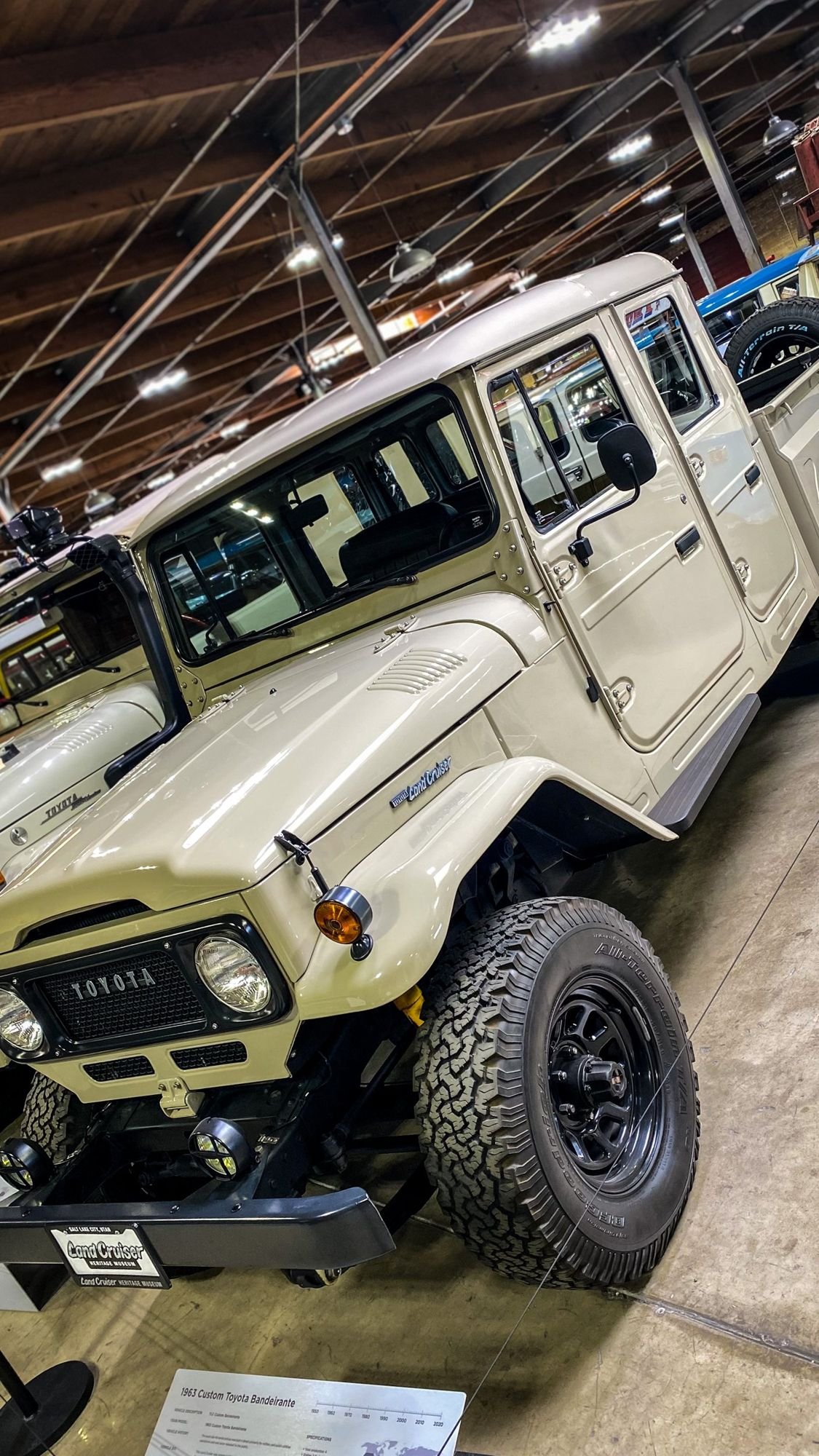 White Toyota FJ40-style Land Cruiser on display in the Land Cruiser Heritage Museum in Salt Lake City