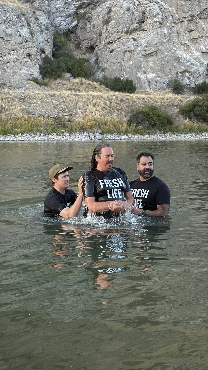 Aaron being baptized on September 5, 2025