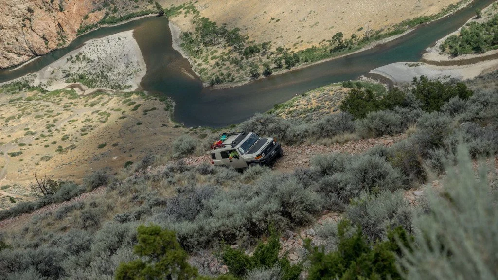 4x4 on the shelf road high above the Clarks Fork River, 2016
