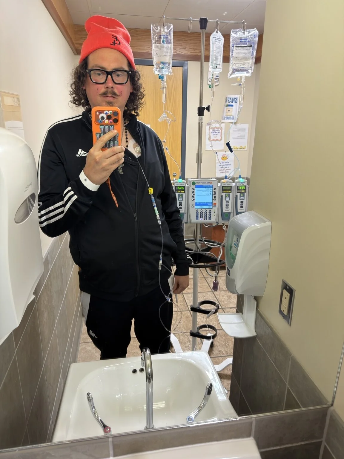 Aaron receiving chemotherapy in 2026