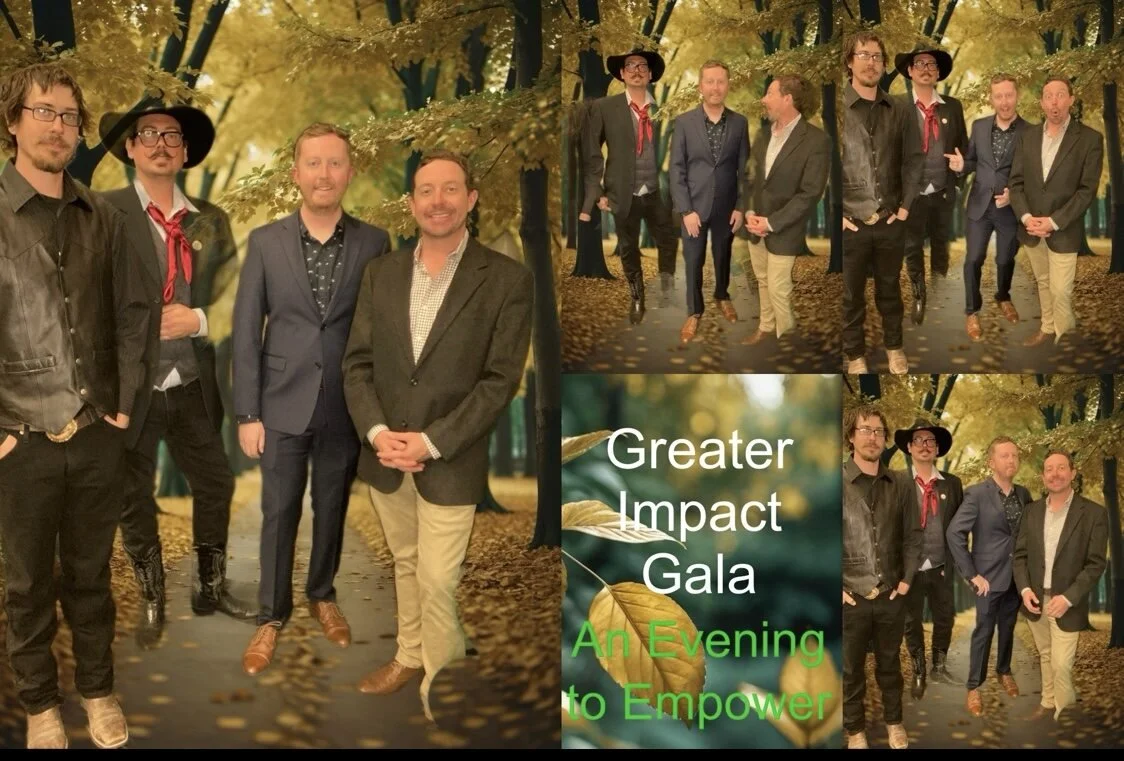 Aaron with his brother, Angas, and Dillion at the Greater Impact Gala in October 2024