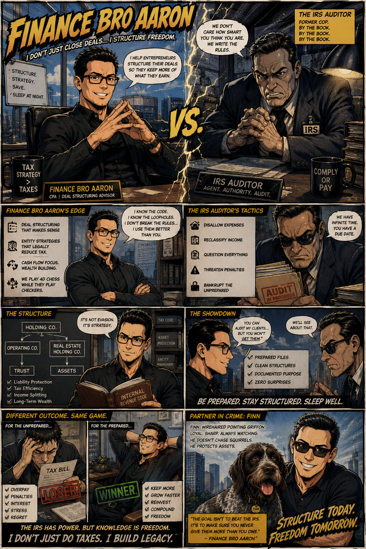 Finance Bro Aaron IRS Audit Showdown comic page