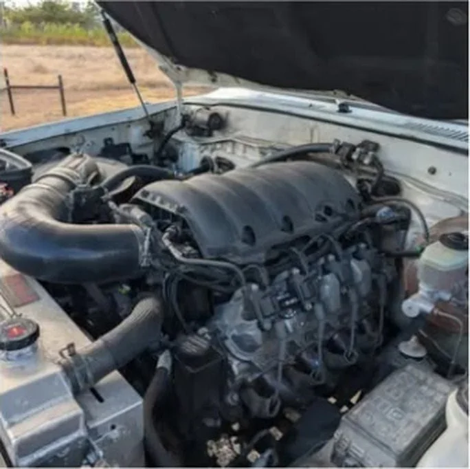 Side view of the L87 V8 in the FJ80
