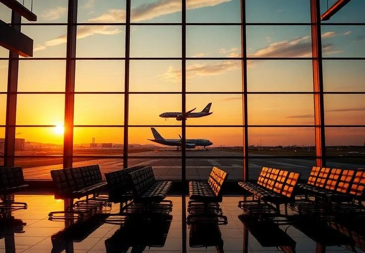 Philadelphia Airport Sunset Runway View
