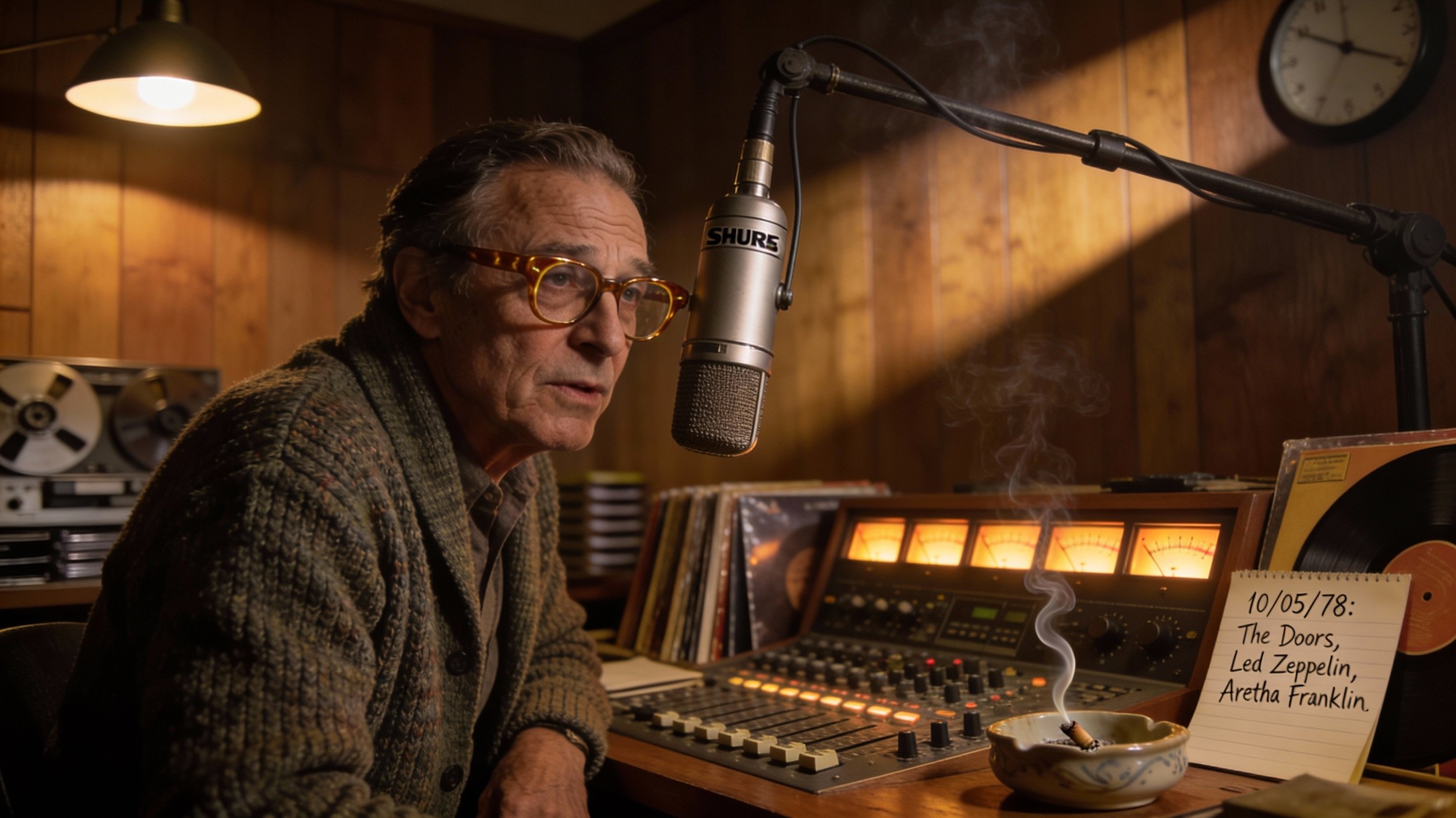 Man in Radio Studio On Air