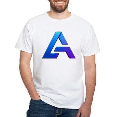 White T-shirt with the Agentic AI blue-to-purple logo