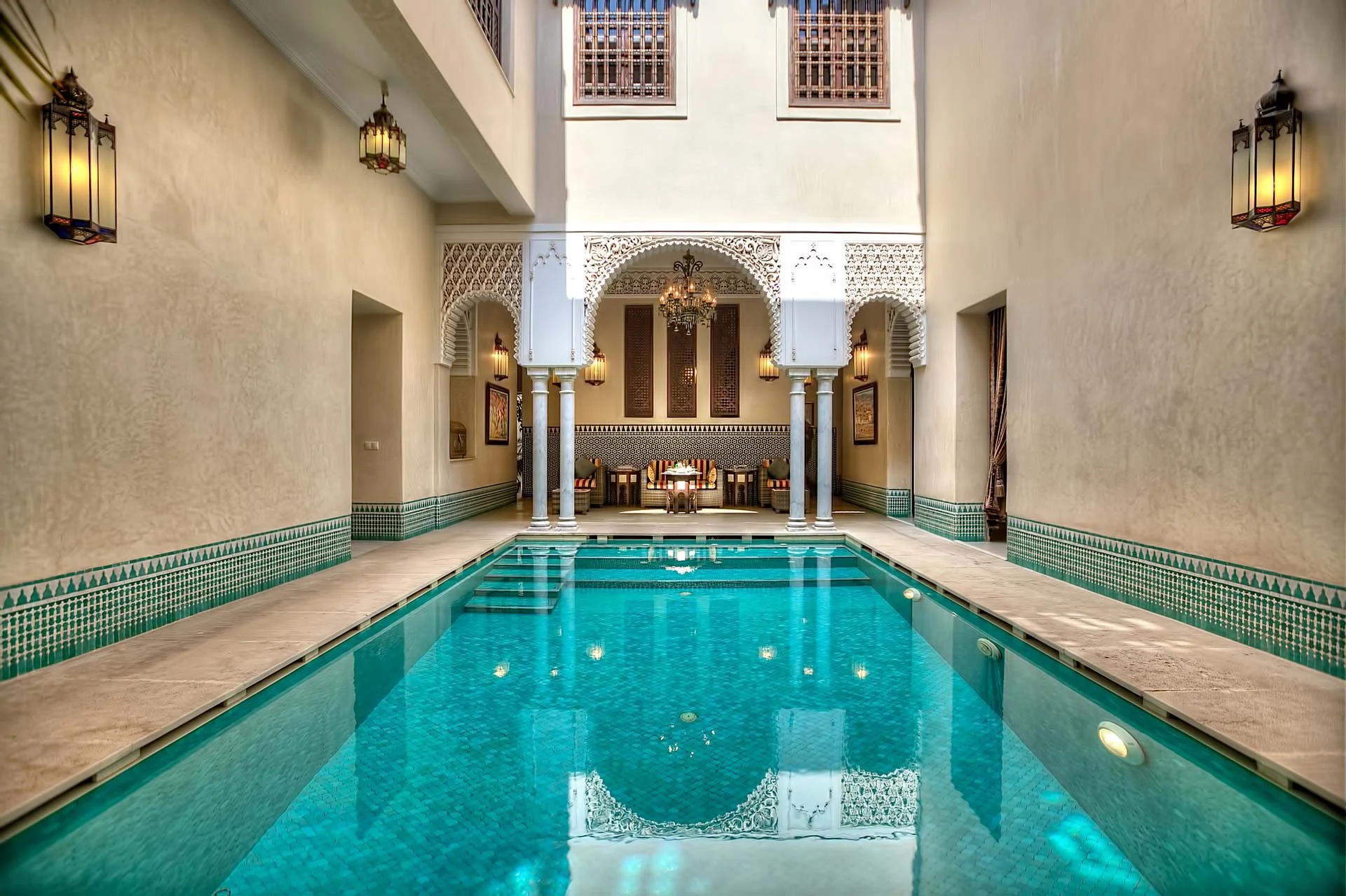 Luxury Marrakech riad with elegant courtyard