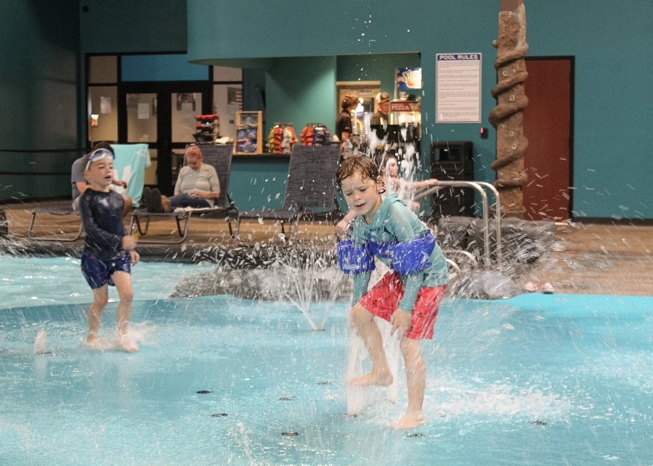 The splash pad in Ashria's Bathhouse