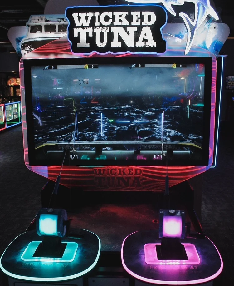 Wicked Tuna two-player fishing arcade game at Silver Stone Castle in Swansea, MA
