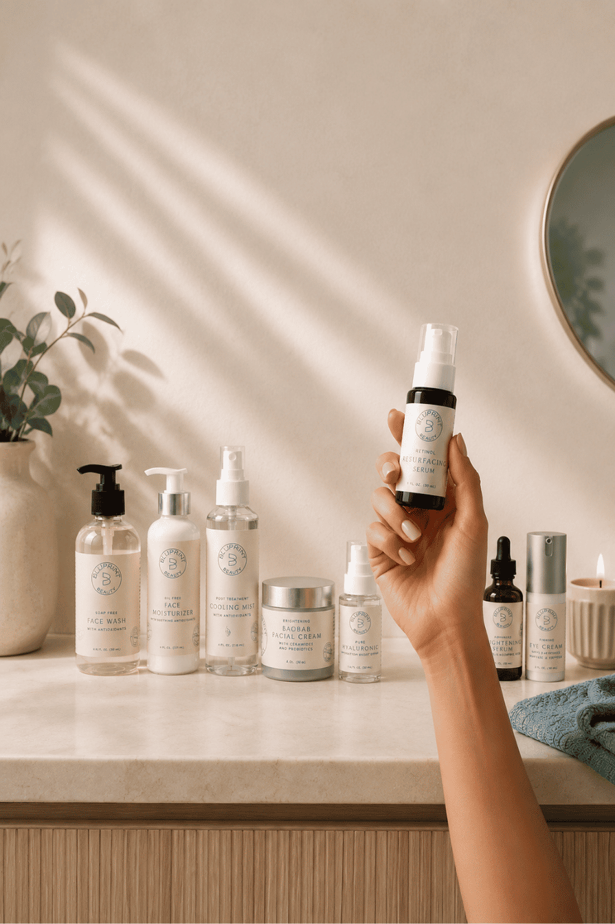 BluPrint Retinol Resurfacing Serum held in hand