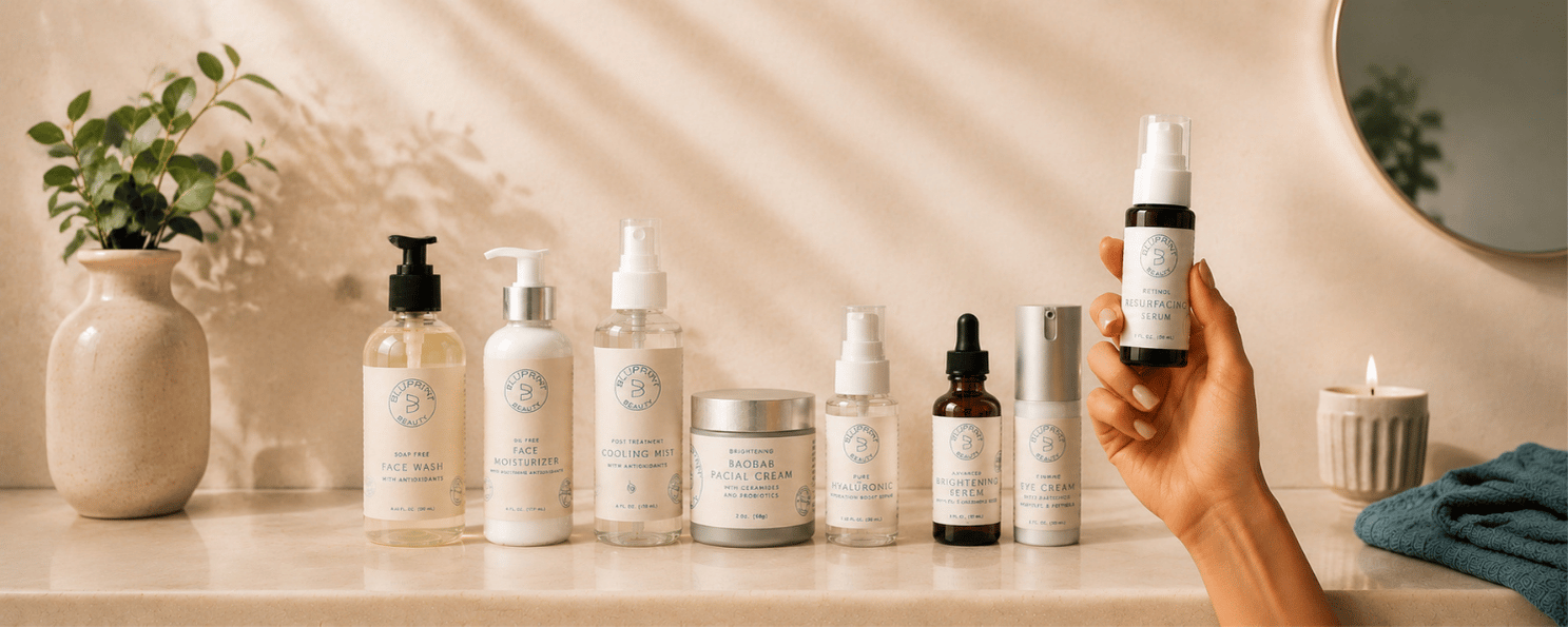 BluPrint Retinol Resurfacing Serum held in hand