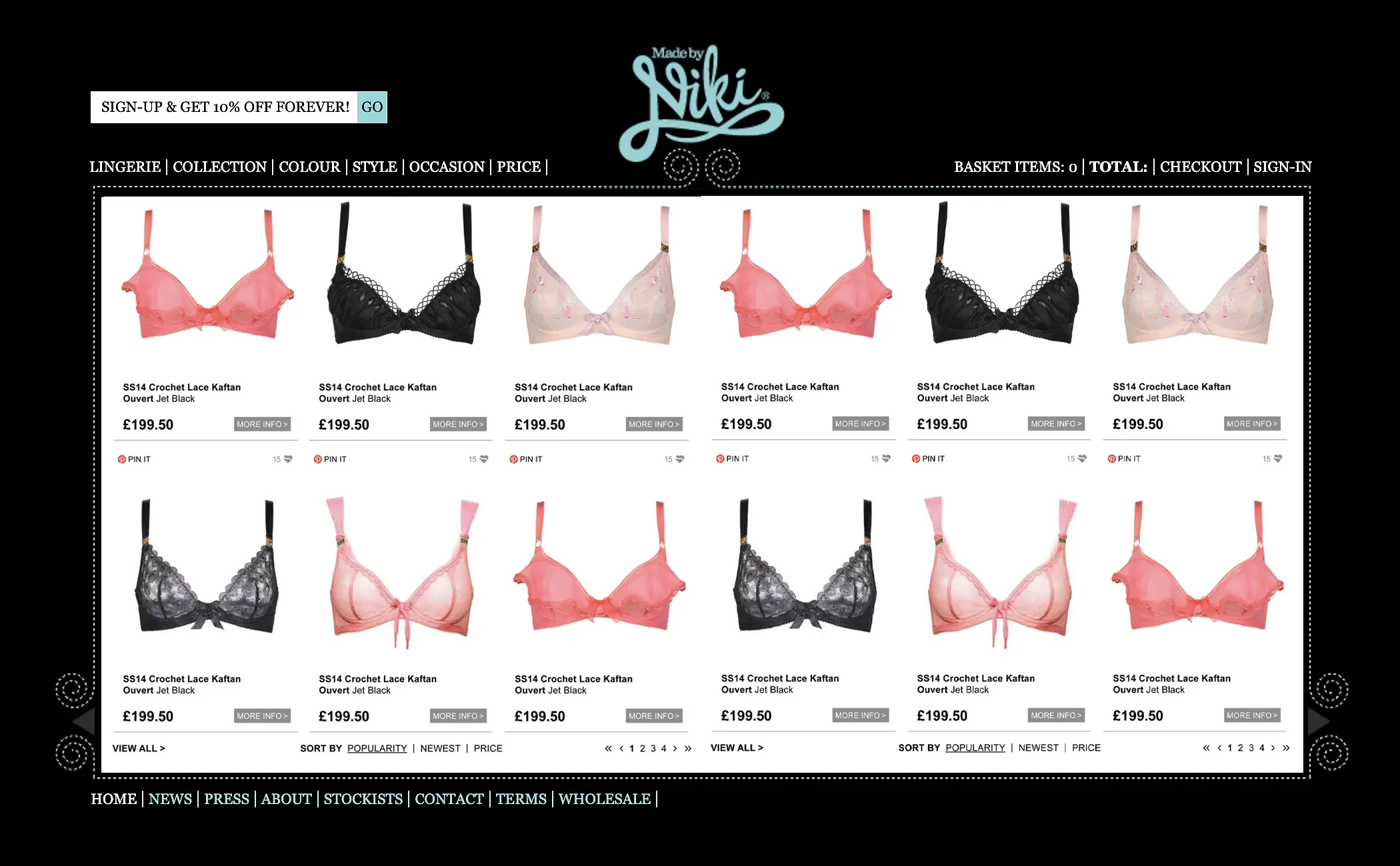 Homepage variants across twenty seasons of integrated marketing for ecommerce.