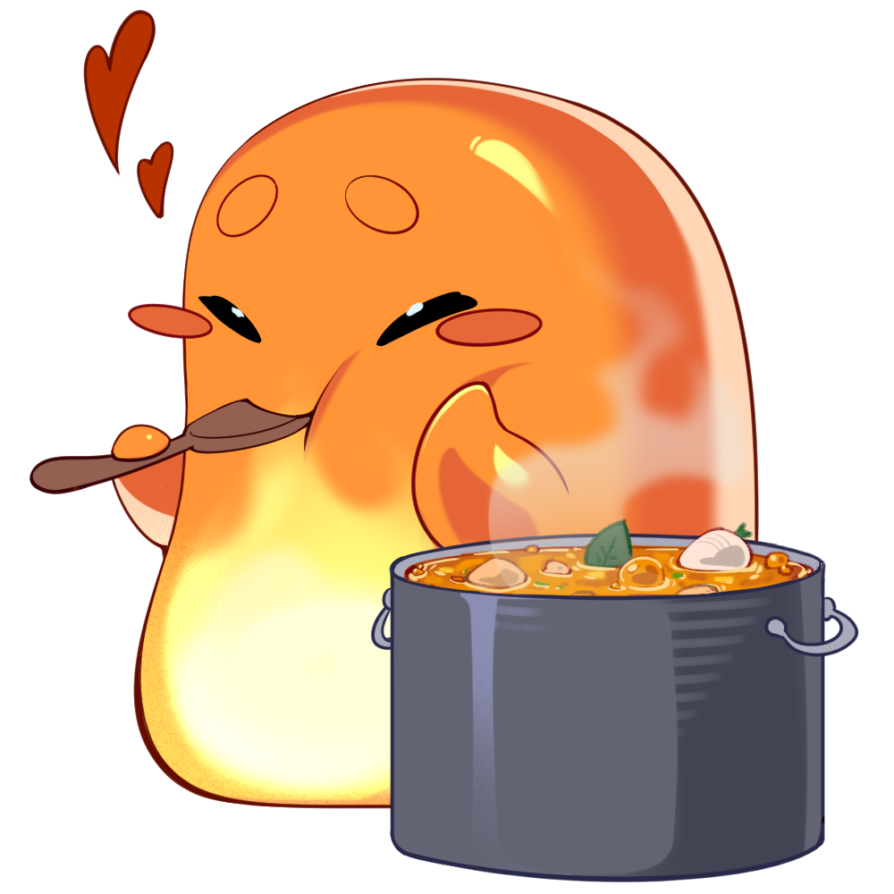 The spirit tasting a dish