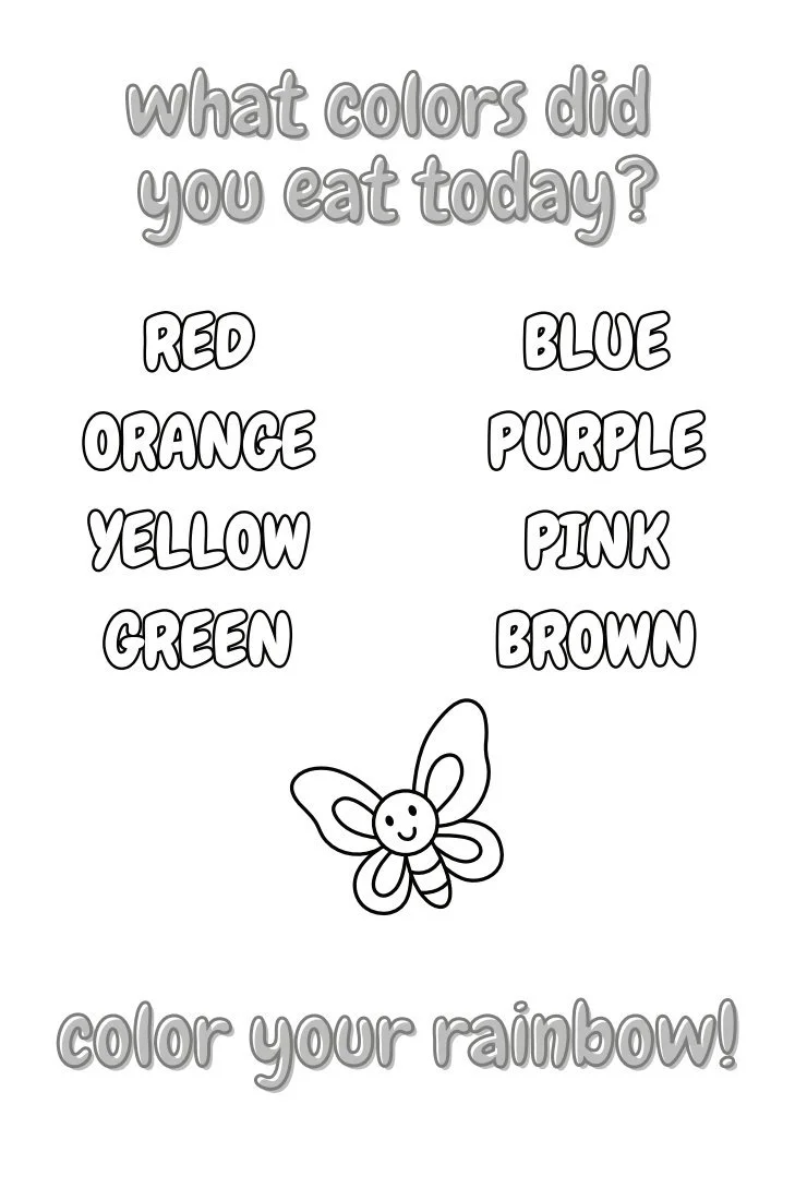 Day 1 color page: what colors did you eat today?
