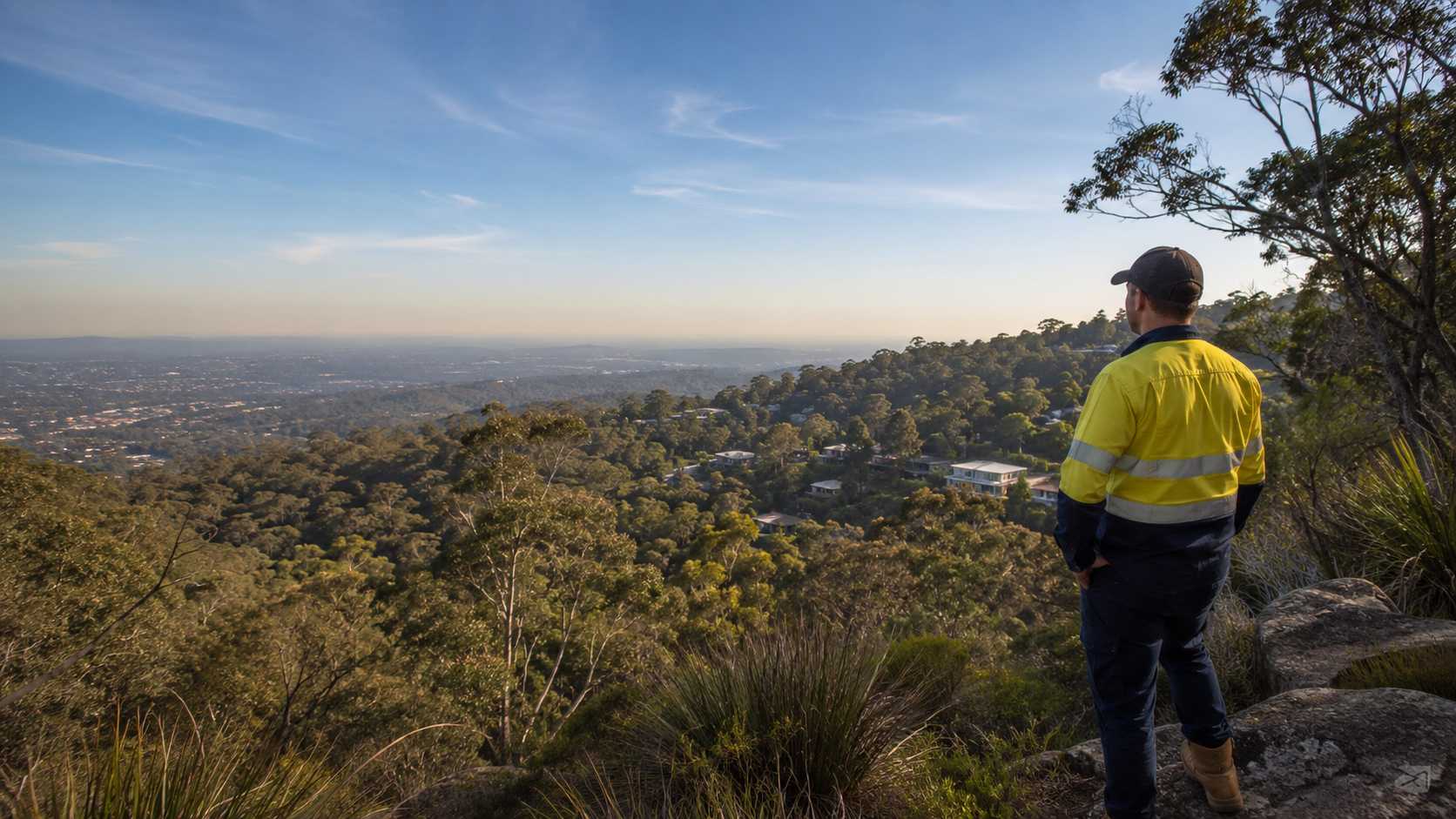 Aerial view of the One Avon residential site surrounded by bushland