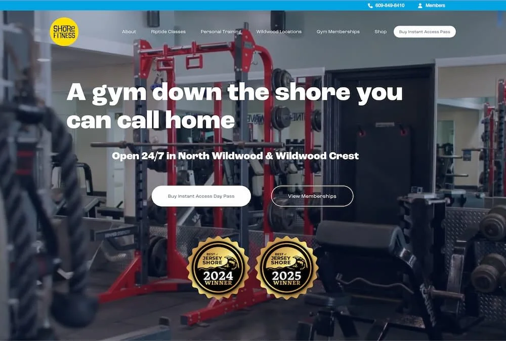 Screenshot of Shore Fitness in Wildwood, NJ