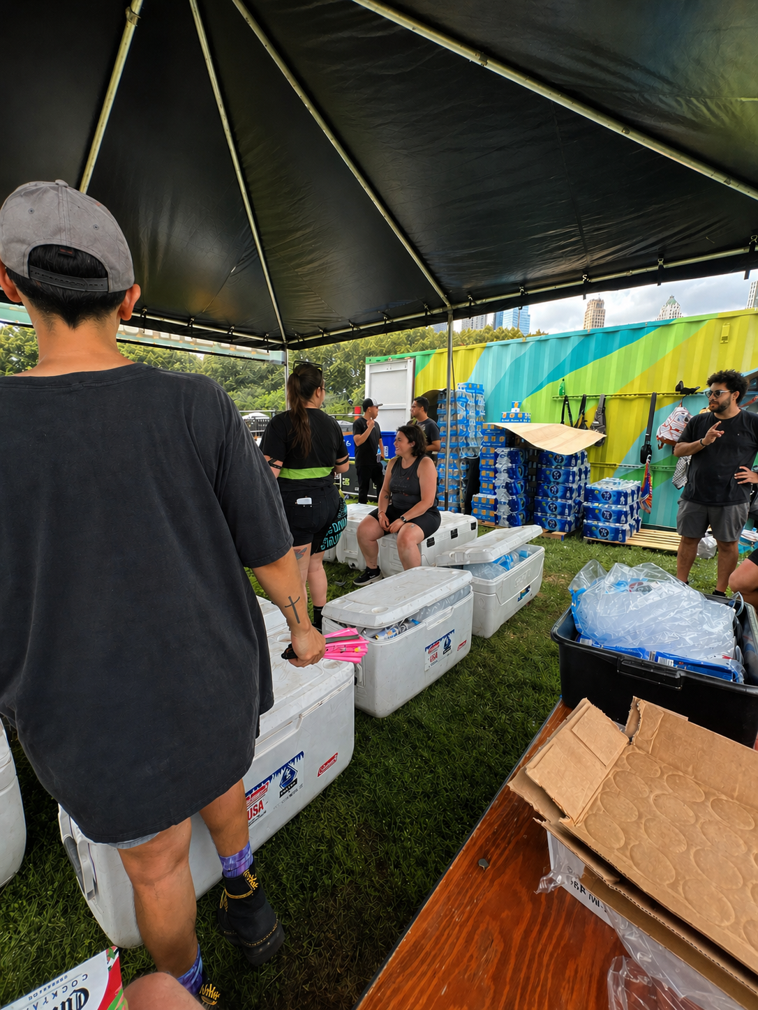 Festival workers and event operations team