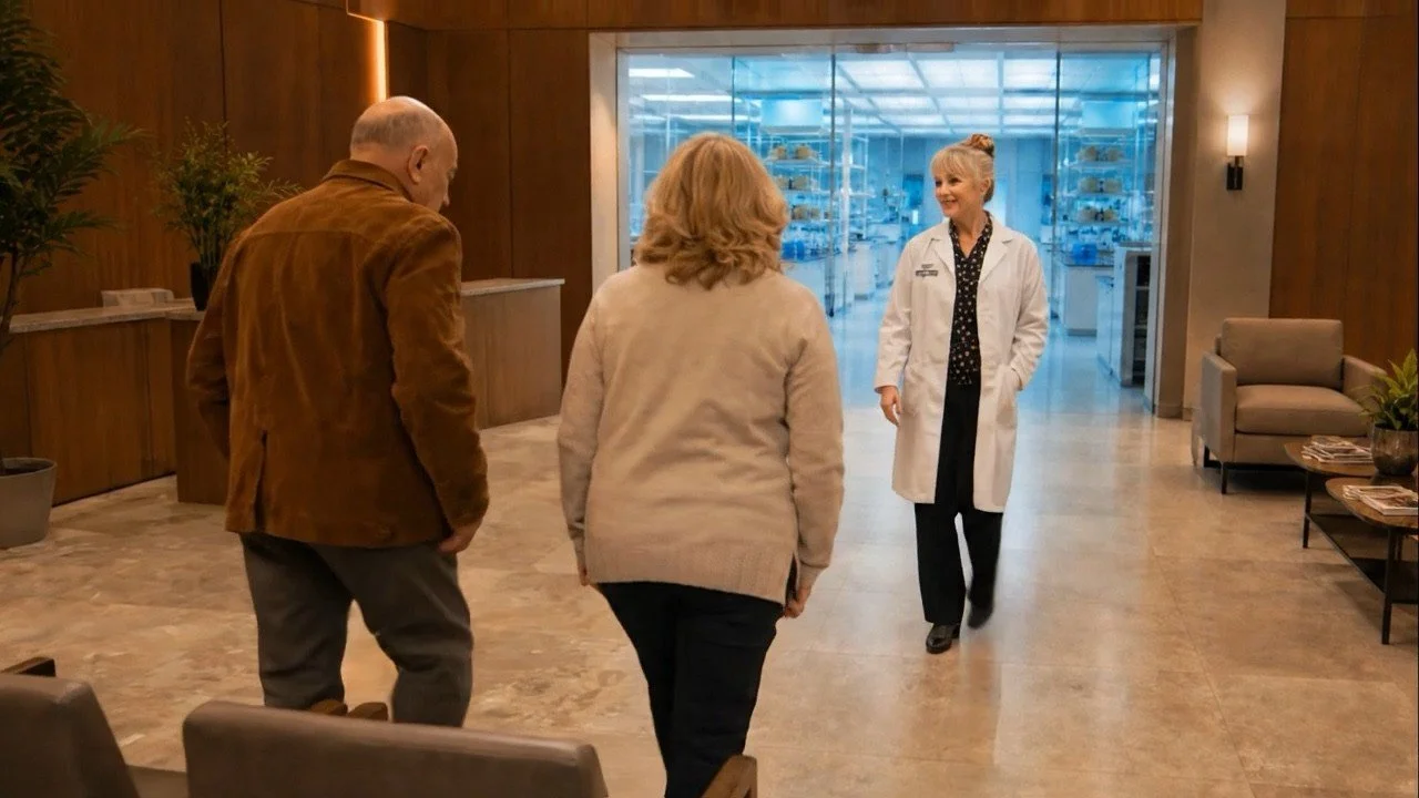 A couple enters the surviving medical complex