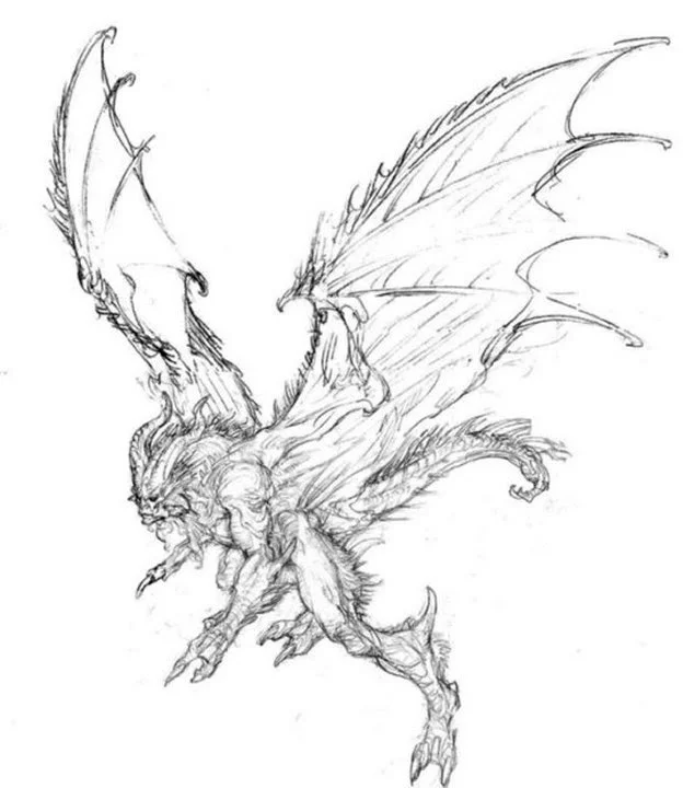Winged creature study