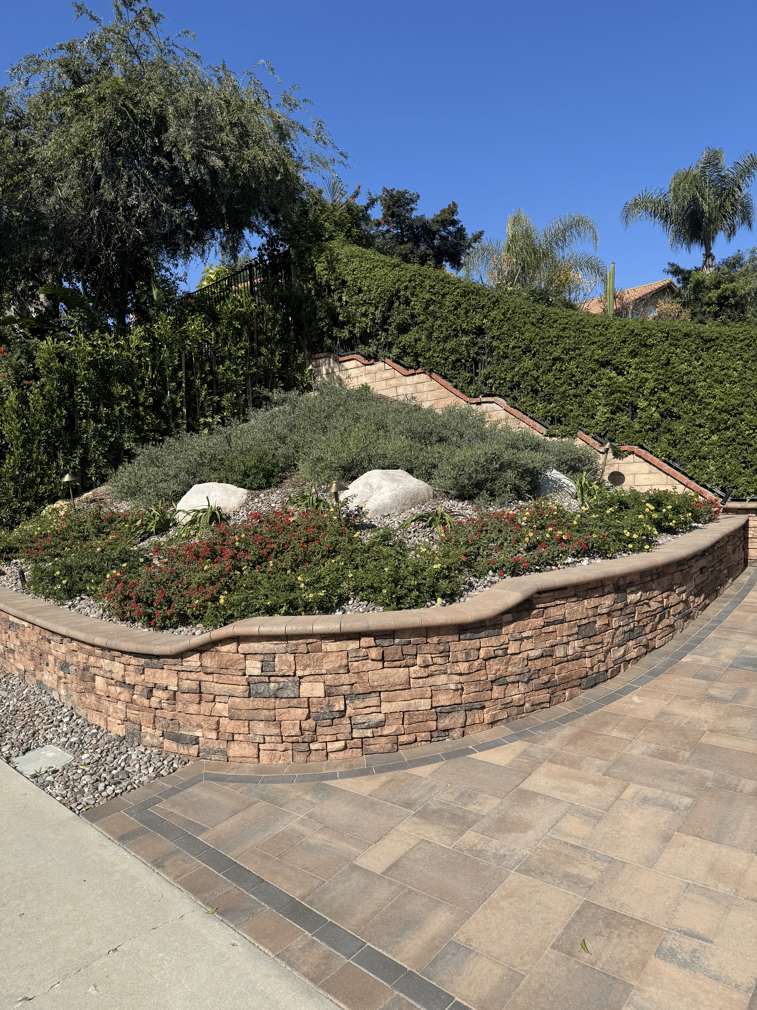 Landscaped Hill by Driveway