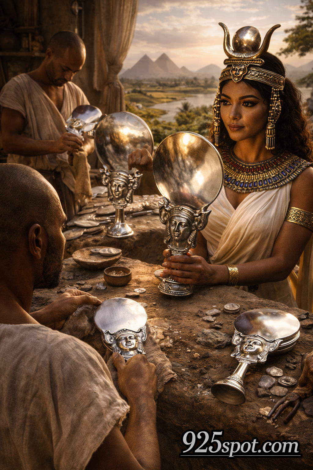 Ancient Egypt imported silver white gold Laurion ores Hathor mirrors