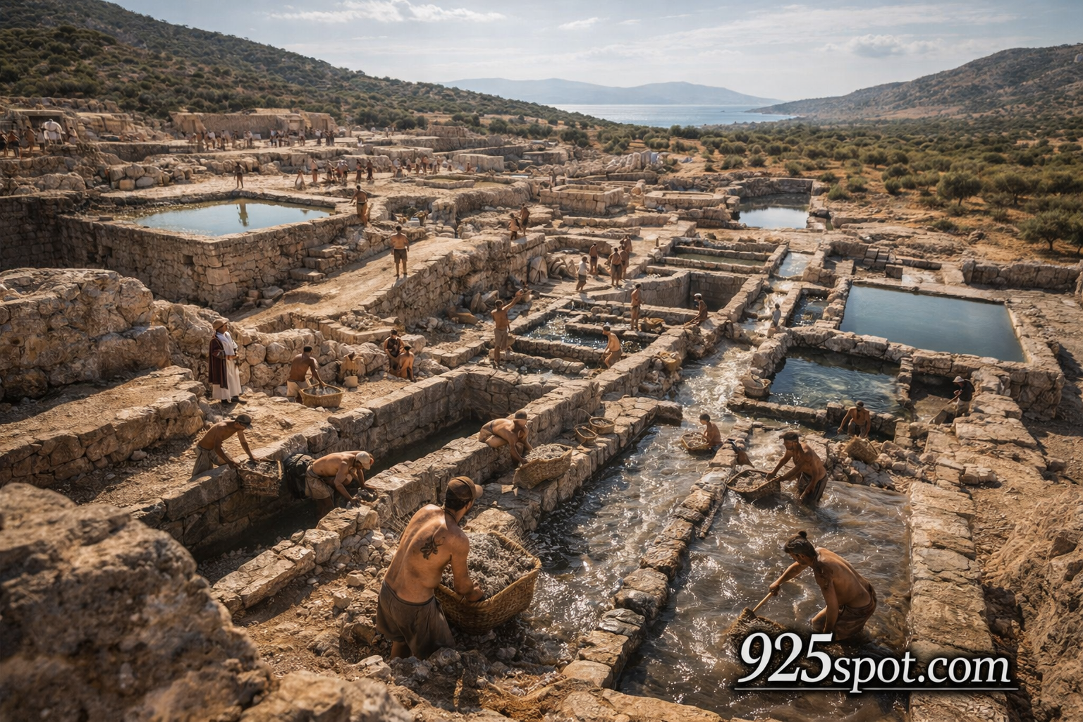 Laurion surface washeries cisterns industrial zone Attica Greece