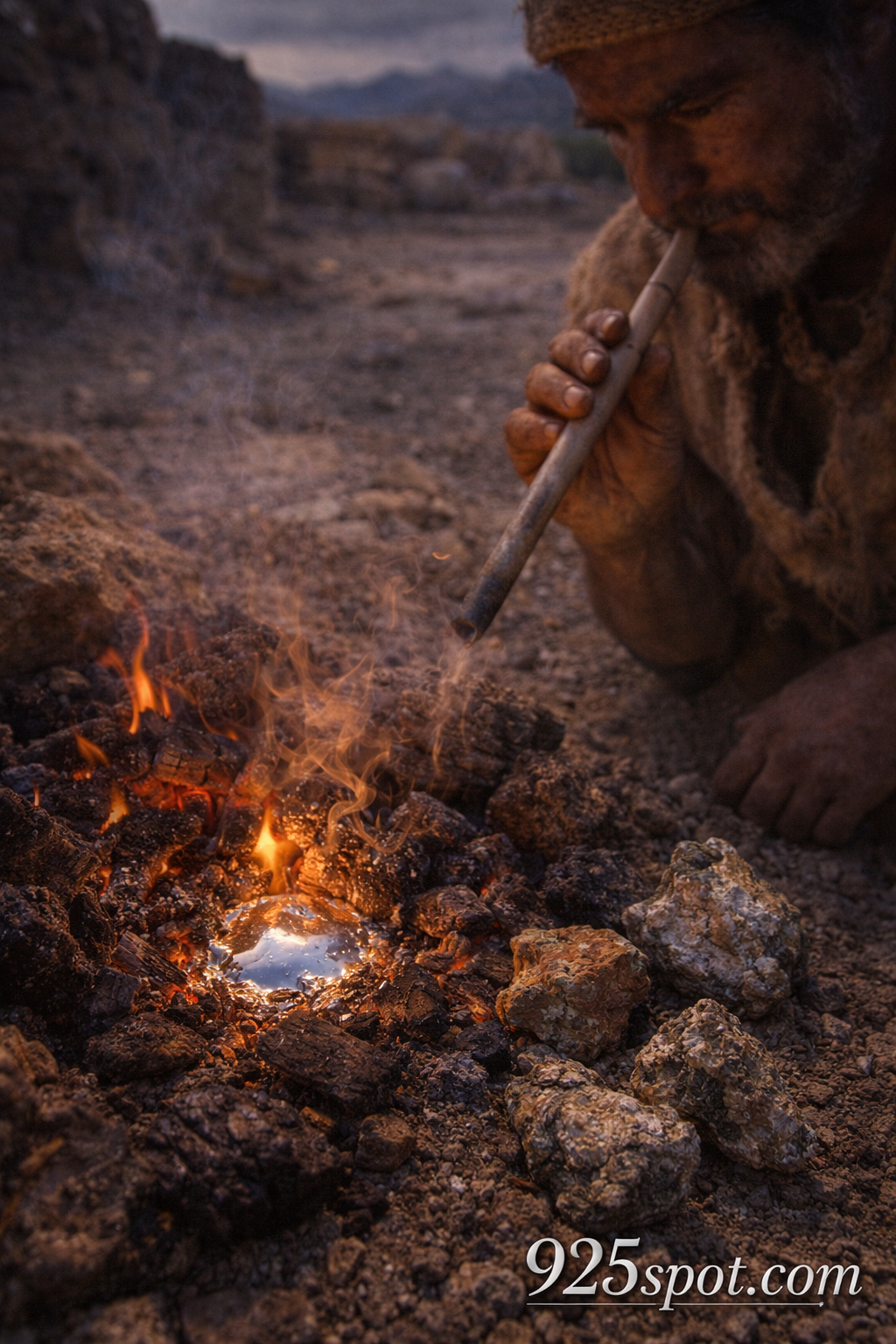 Silver chloride minerals cerargyrite easy reduction charcoal fire