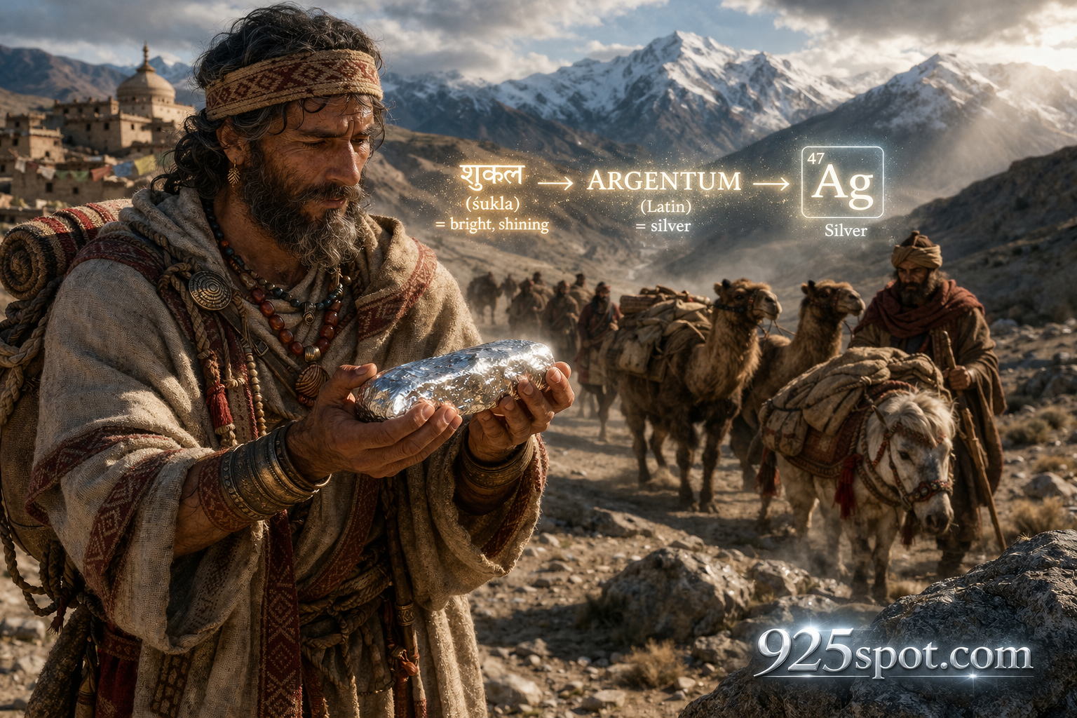 Silver name Sanskrit root bright argentum chemical symbol Ag