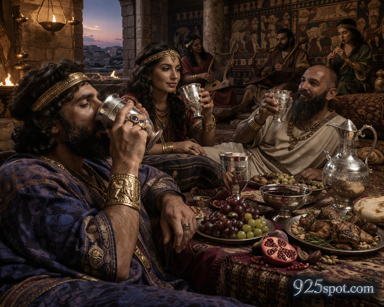 Silver vessels wine tannins Near Eastern feasting rituals