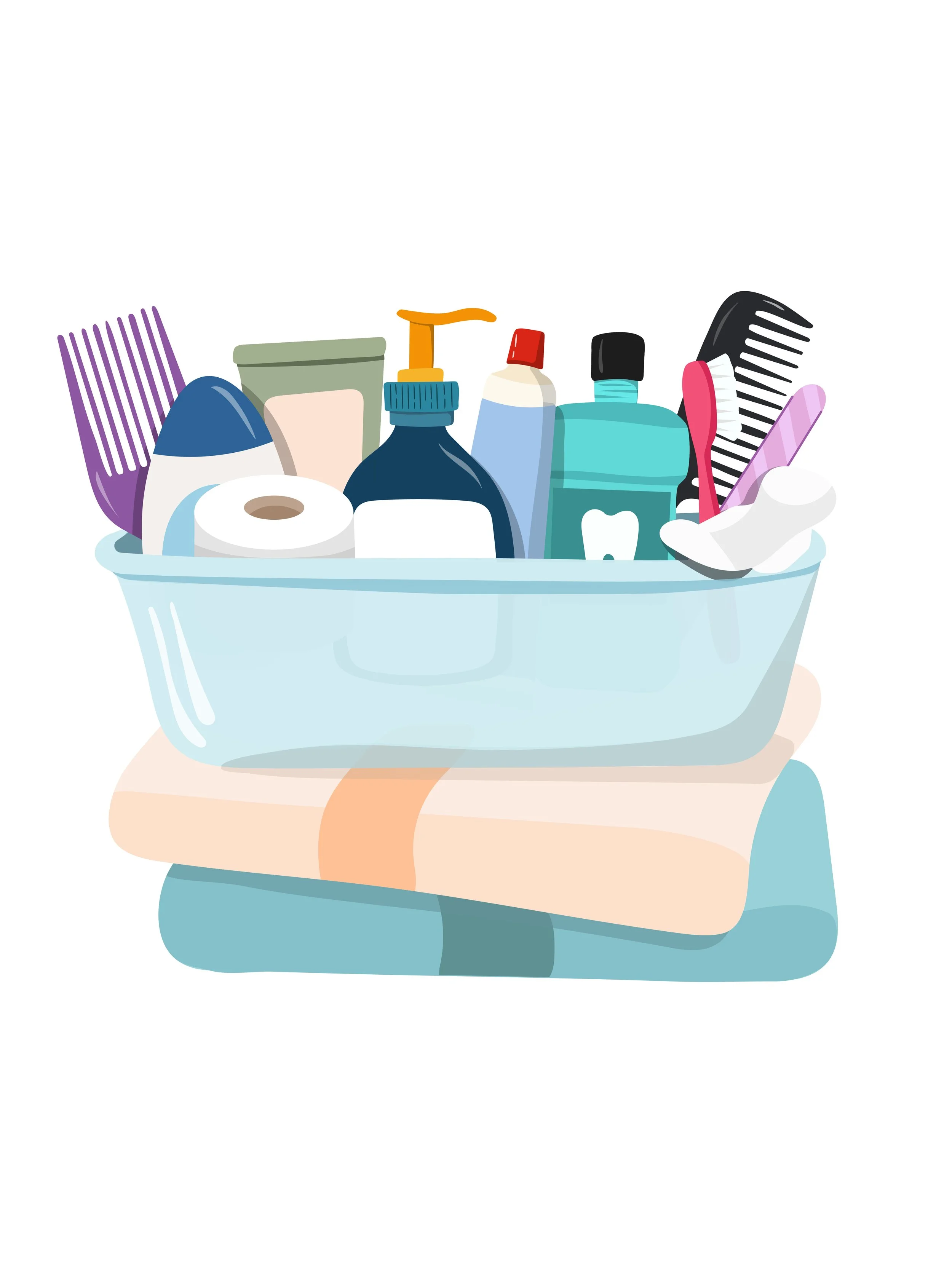 Custom hygiene basket illustration
