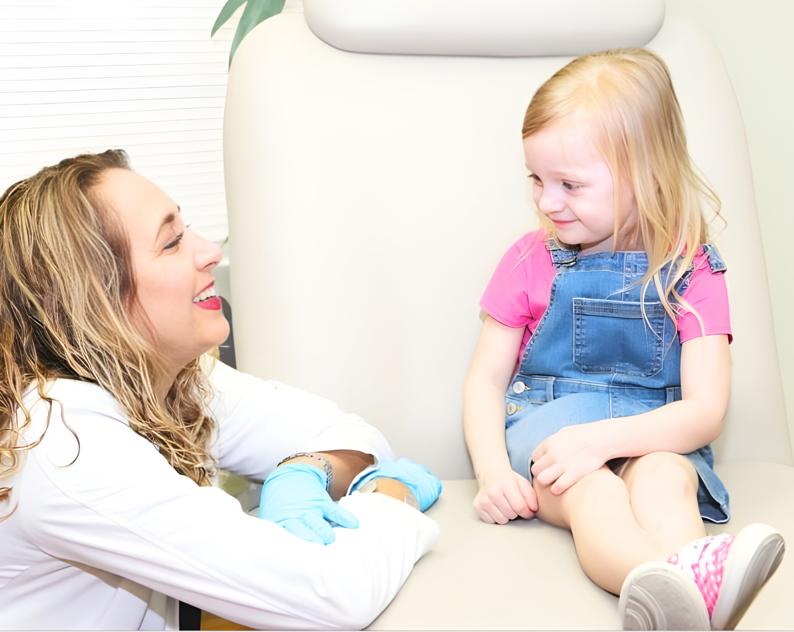 Dr. McCrary with a young patient