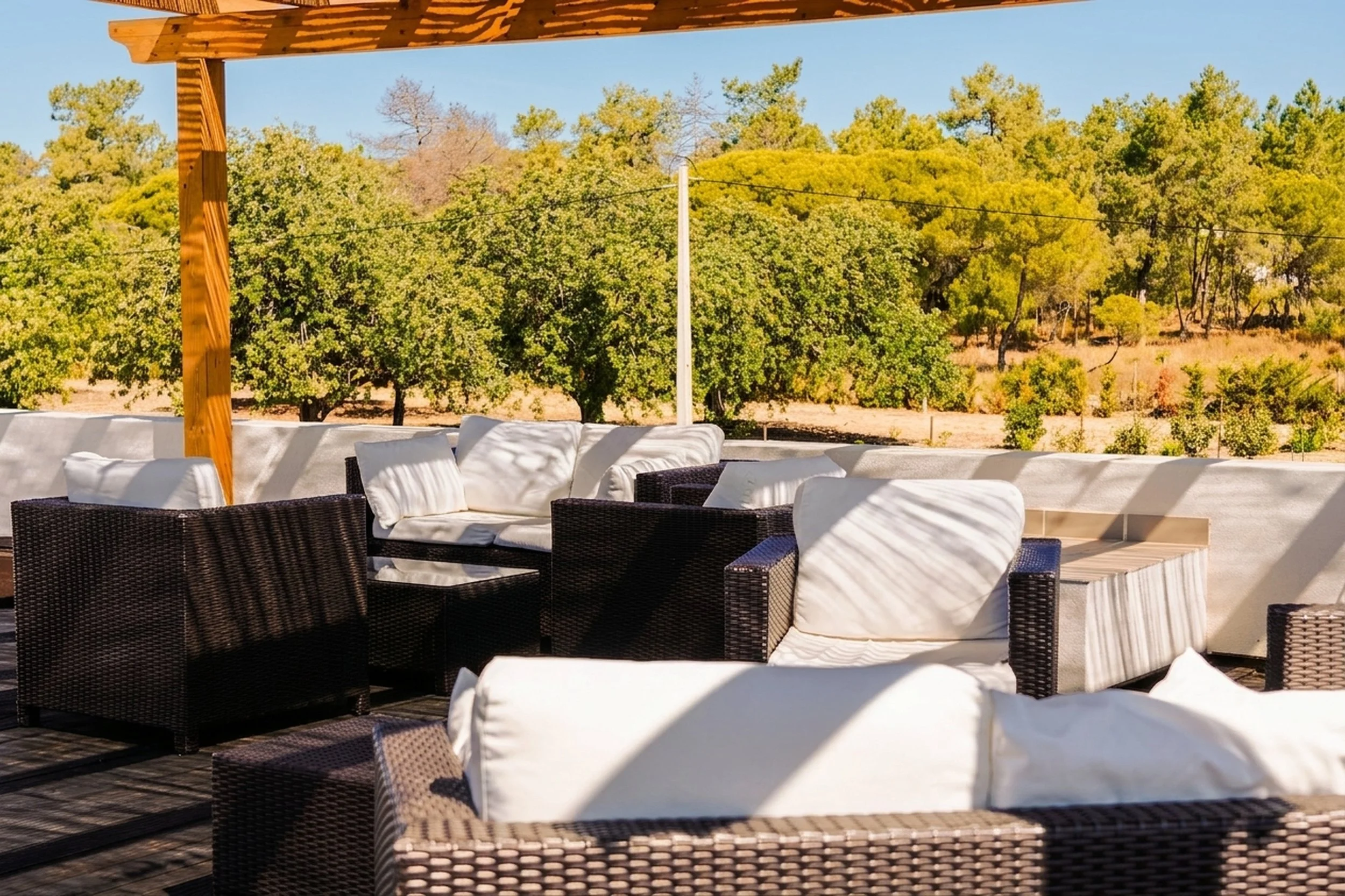 Garden relaxation area for breathwork