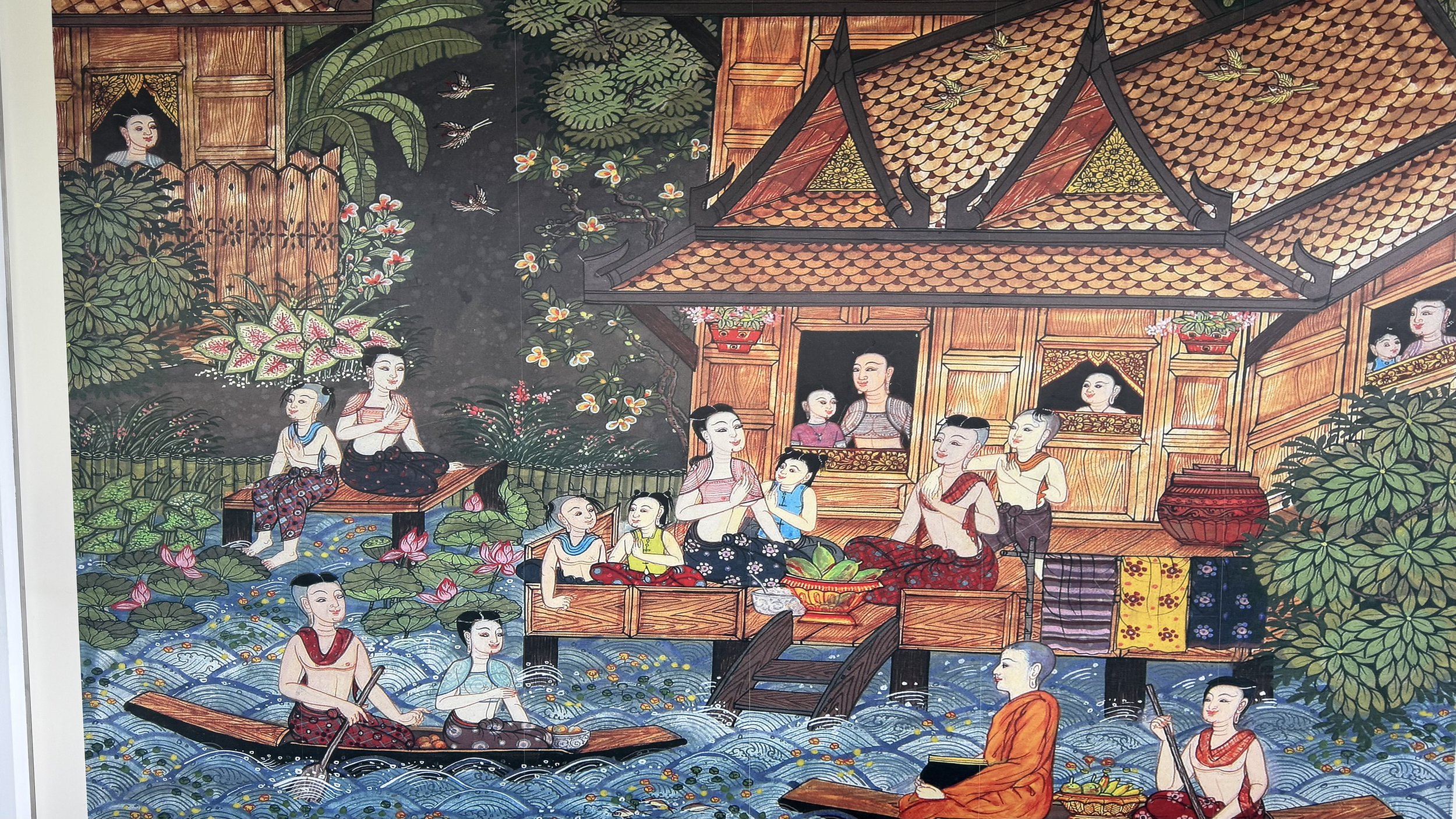 The hand-painted Thai mural inside Siam.