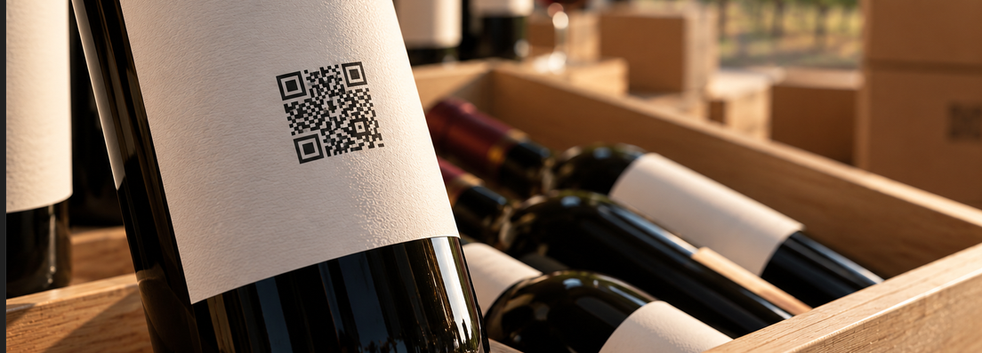 QR-kódos borcímke