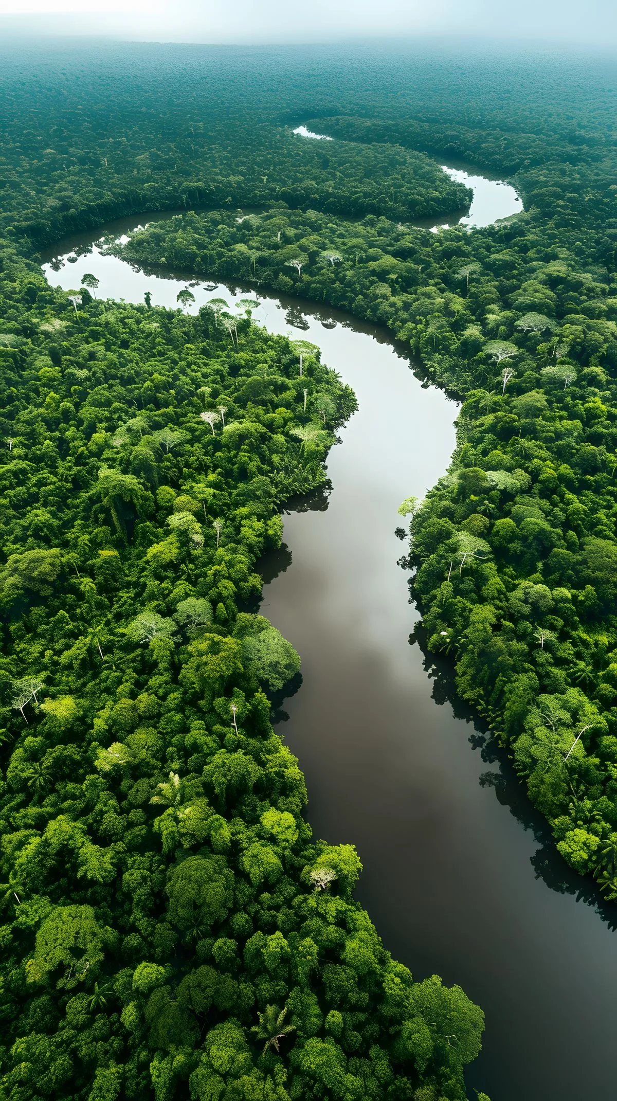 Aerial view of the Amazon River during the Endurance Limits Amazon Row expedition.