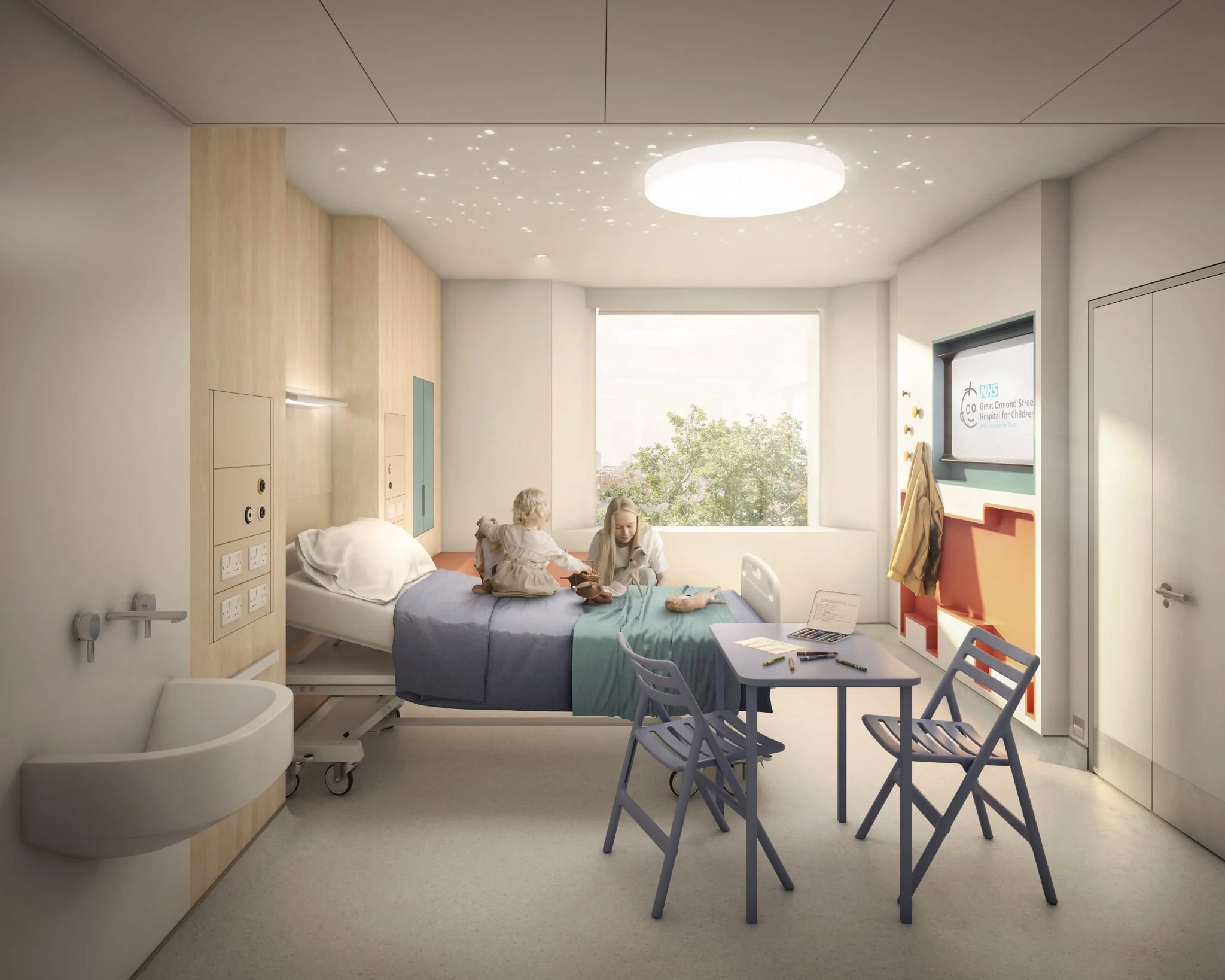 Proposed hospital room design for Great Ormond Street Hospital, funded by Endurance Limits charity adventure team.