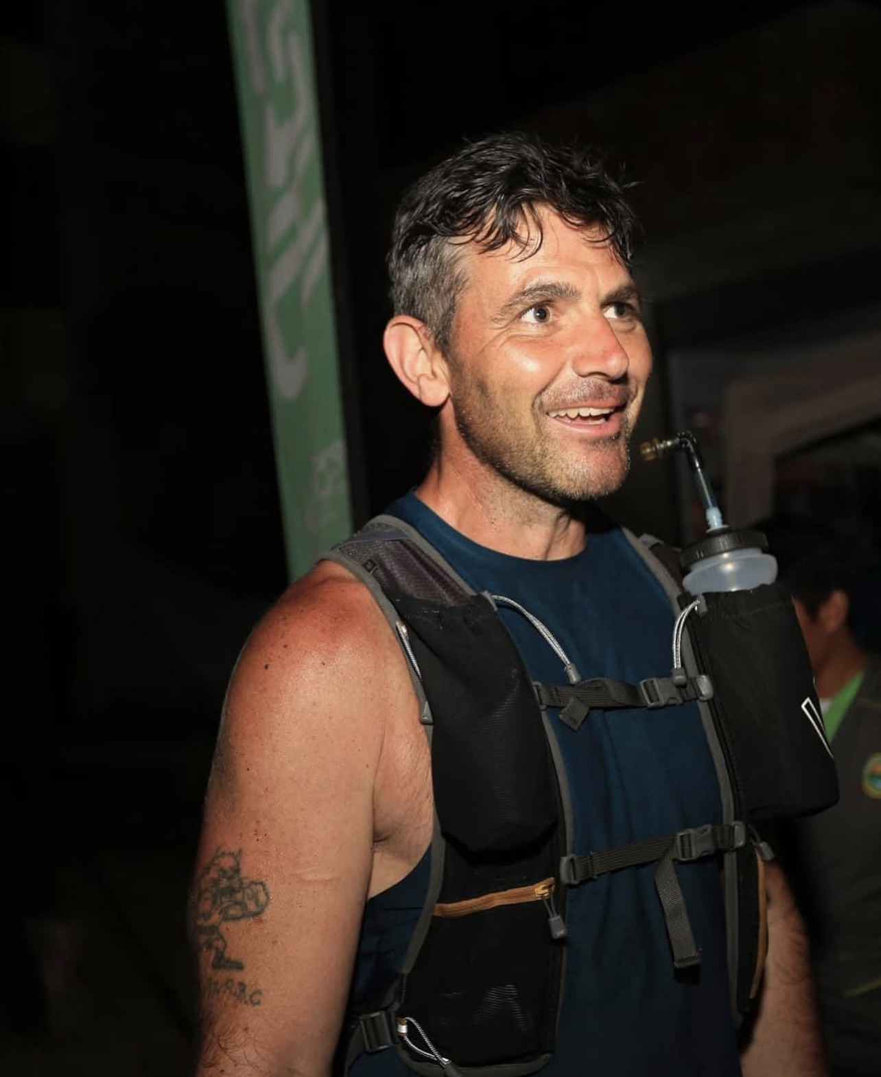 Matt, a member of the Endurance Limits adventure team, after completing an ultra marathon.