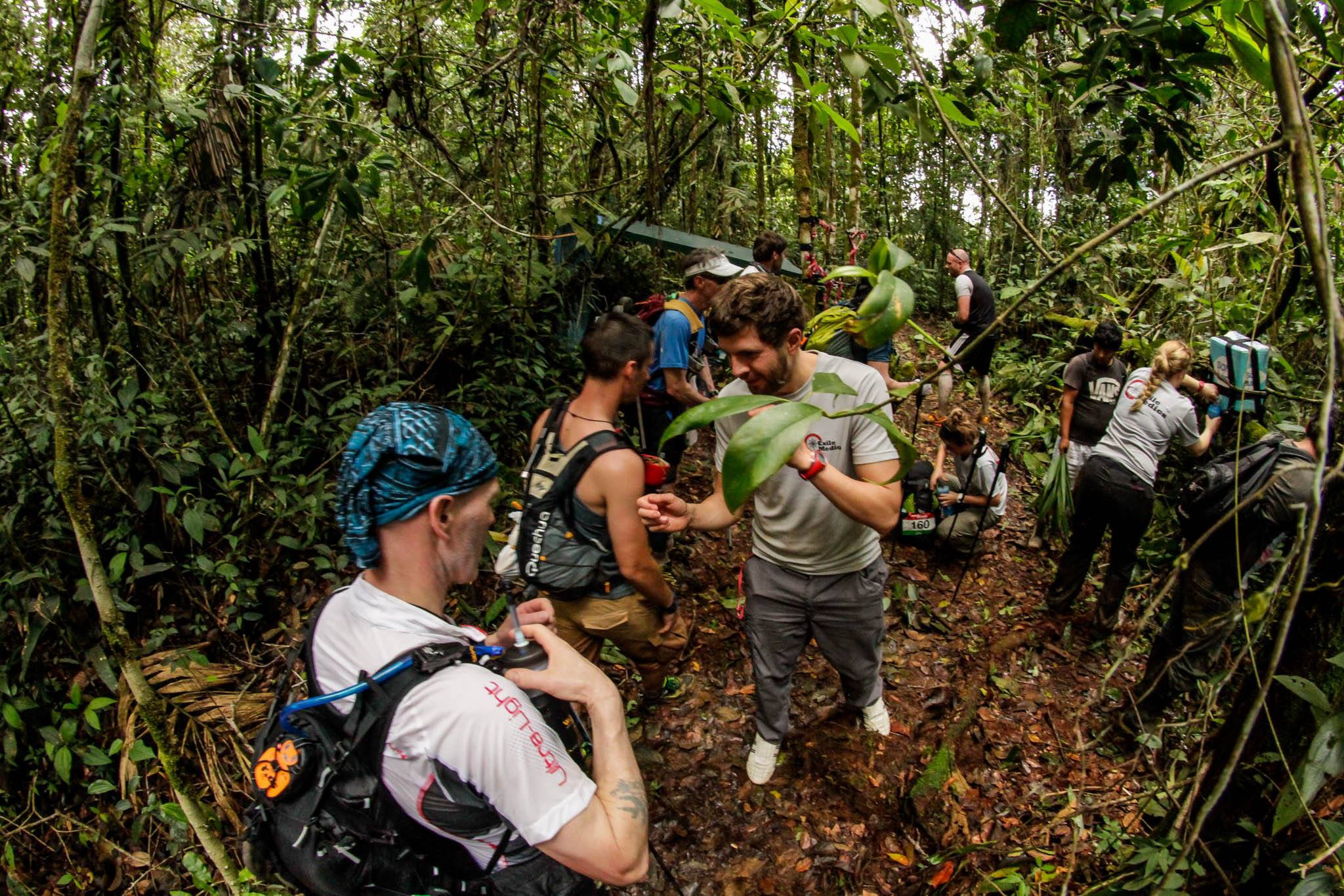 Checkpoint camp in the Amazon jungle during the Endurance Limits Brazil Jungle Ultra Marathon adventure supporting Great Ormond Street Hospital.
