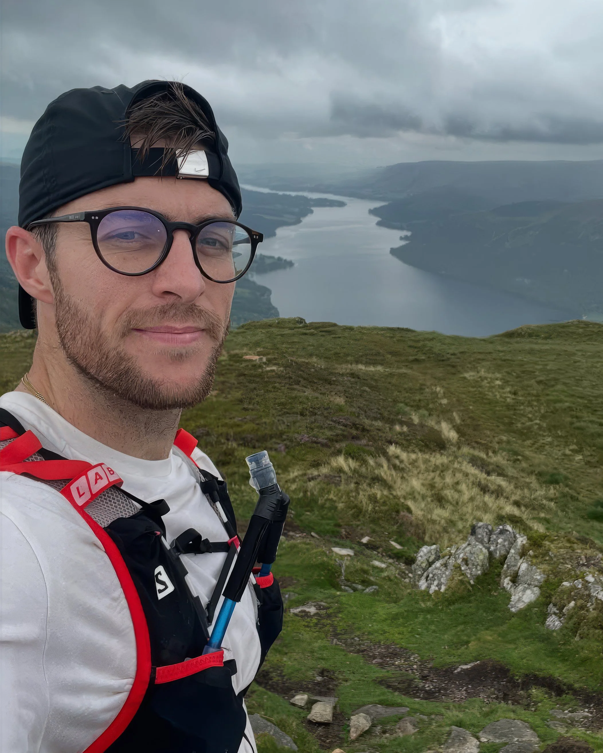 Josh, a member of the Endurance Limits adventure team, on a trail run during an endurance challenge.