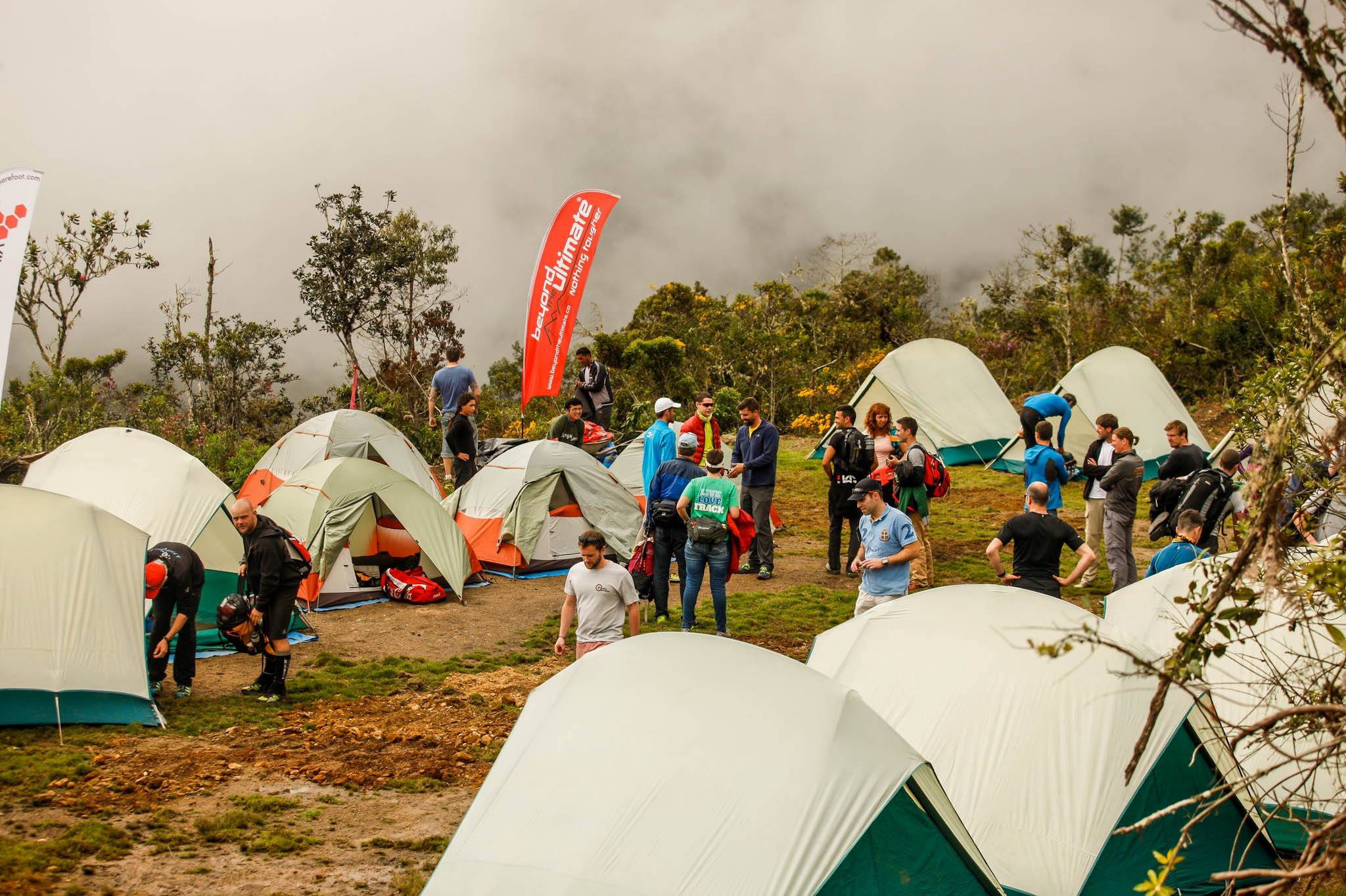 Start camp for the Endurance Limits Peru Ultra Marathon adventure, with participants preparing for the race.