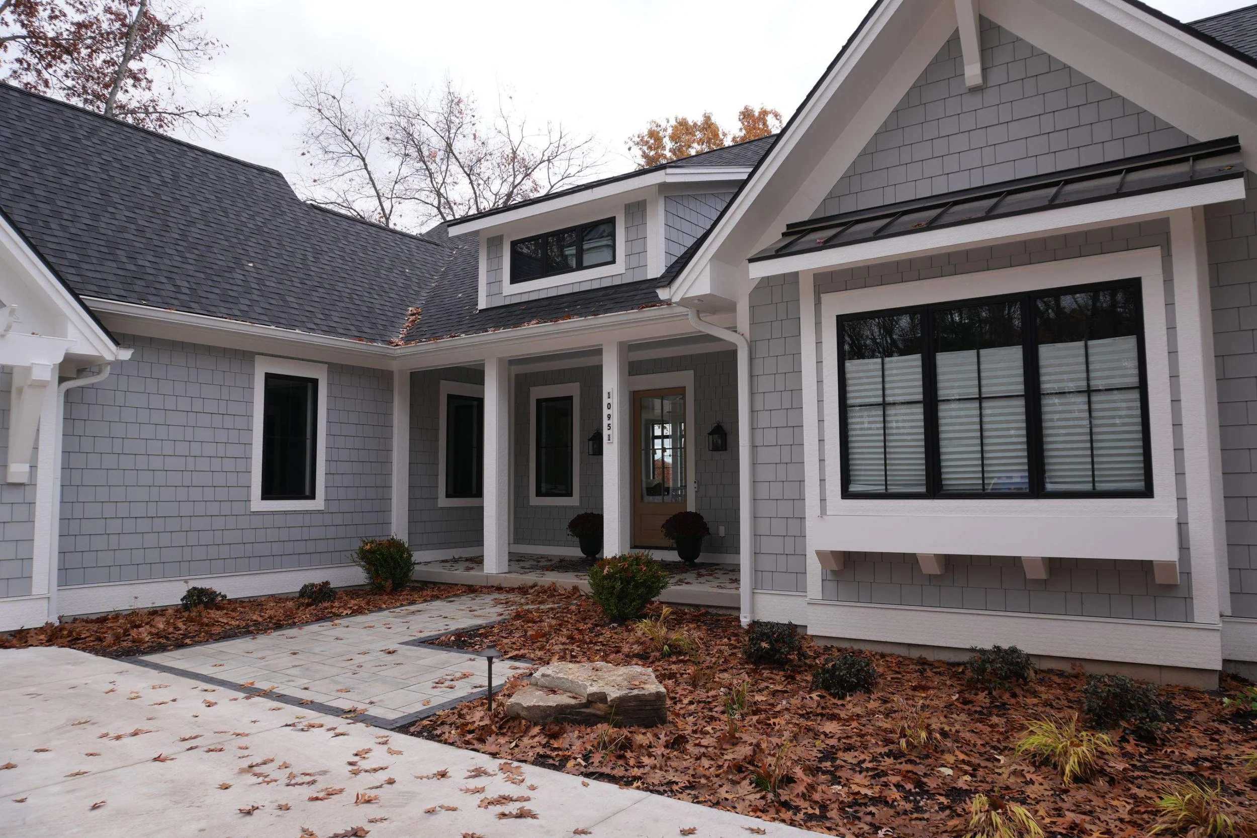 Finished entry and exterior details