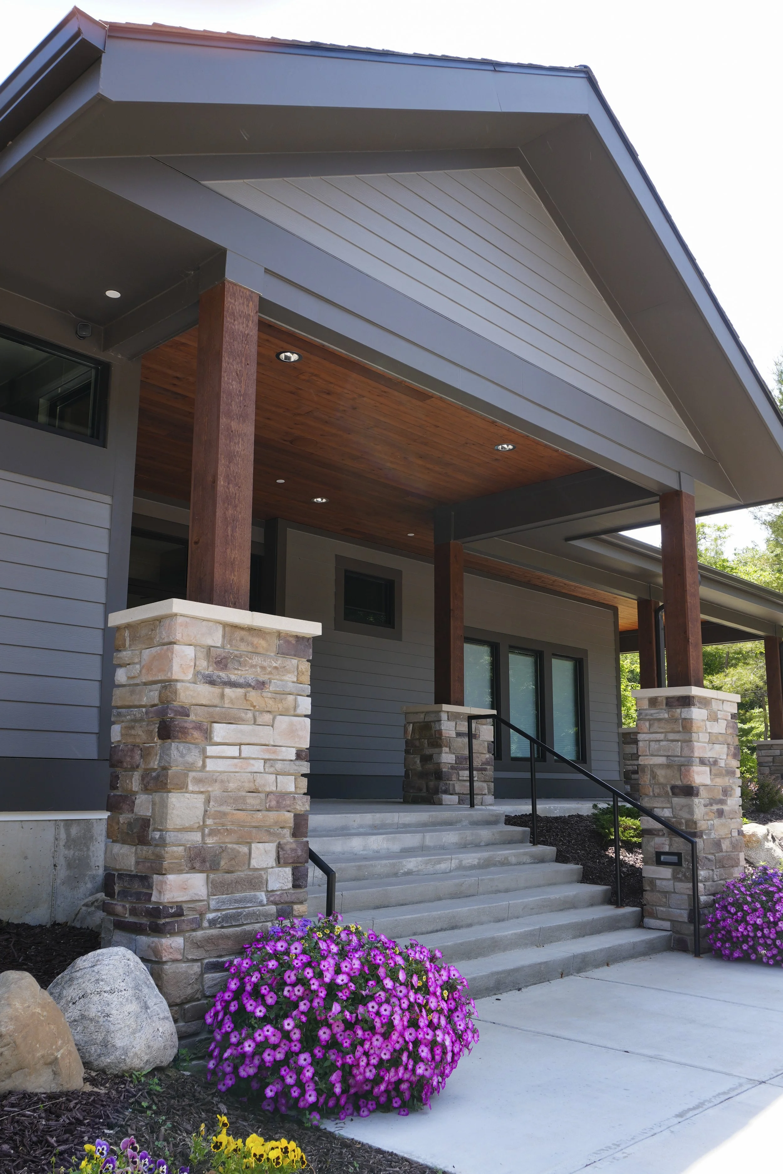 Completed residence with a custom exterior finish