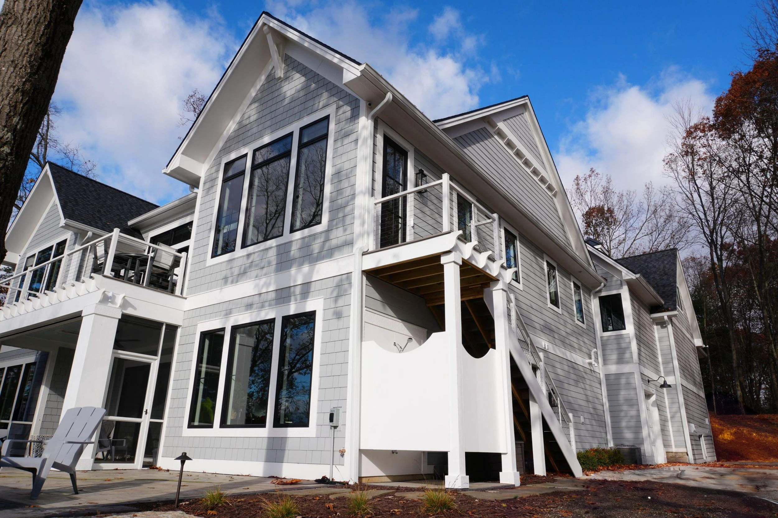 Custom home with custom James Hardie siding