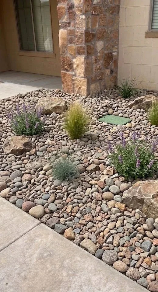 After rock landscaping