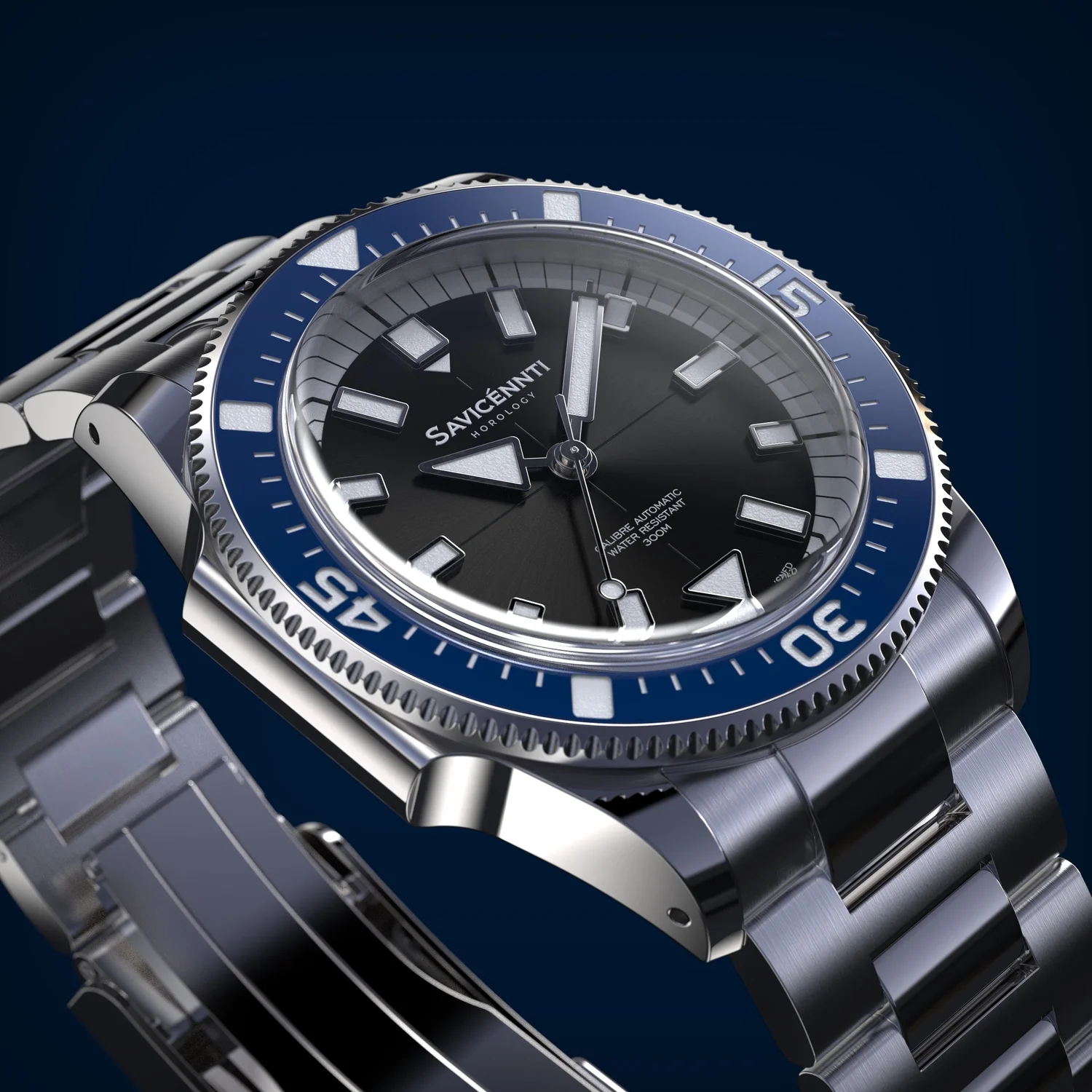 SAVICÉNNTI CETUS DIVER blue metal bracelet front product image
