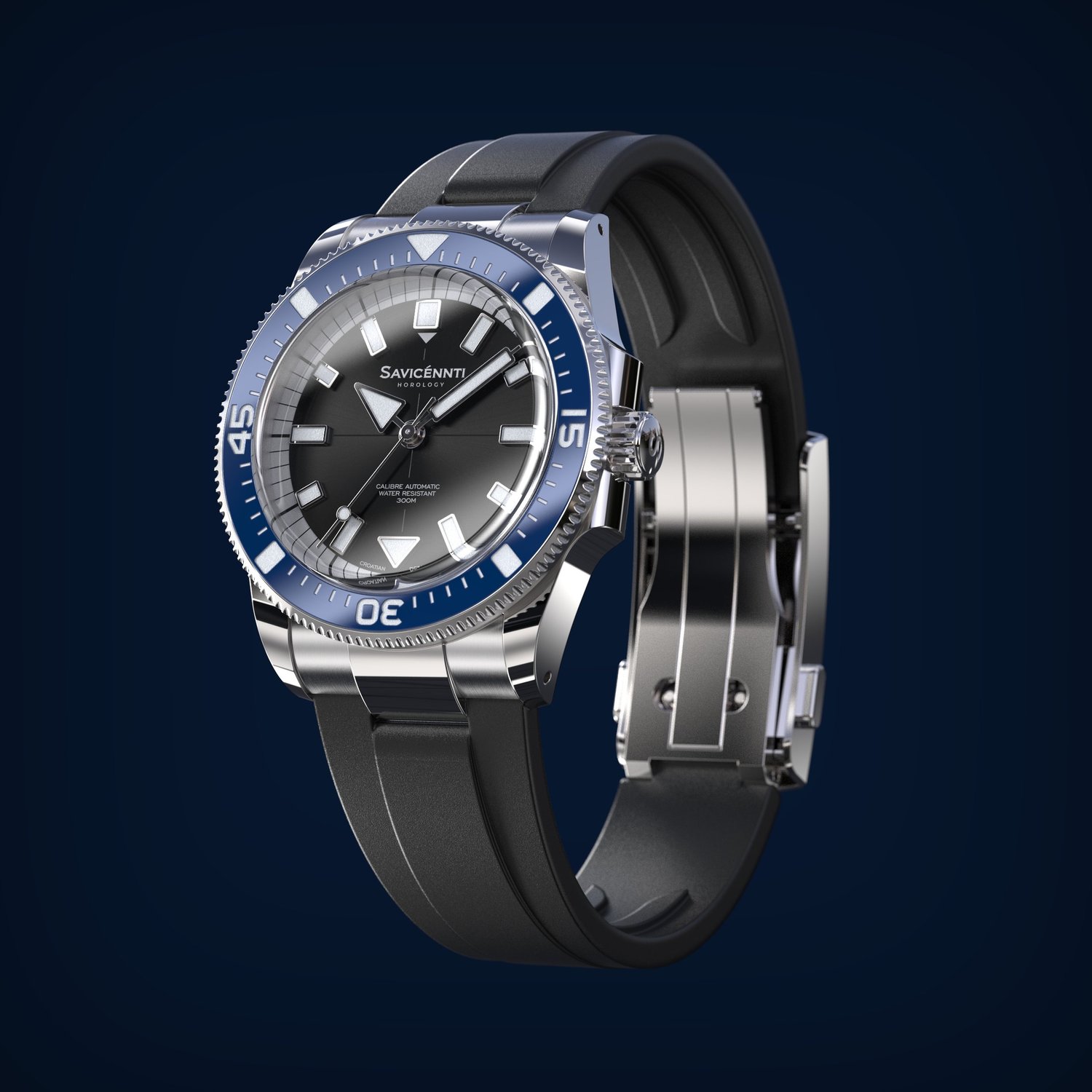 SAVICÉNNTI CETUS DIVER blue rubber strap side product image