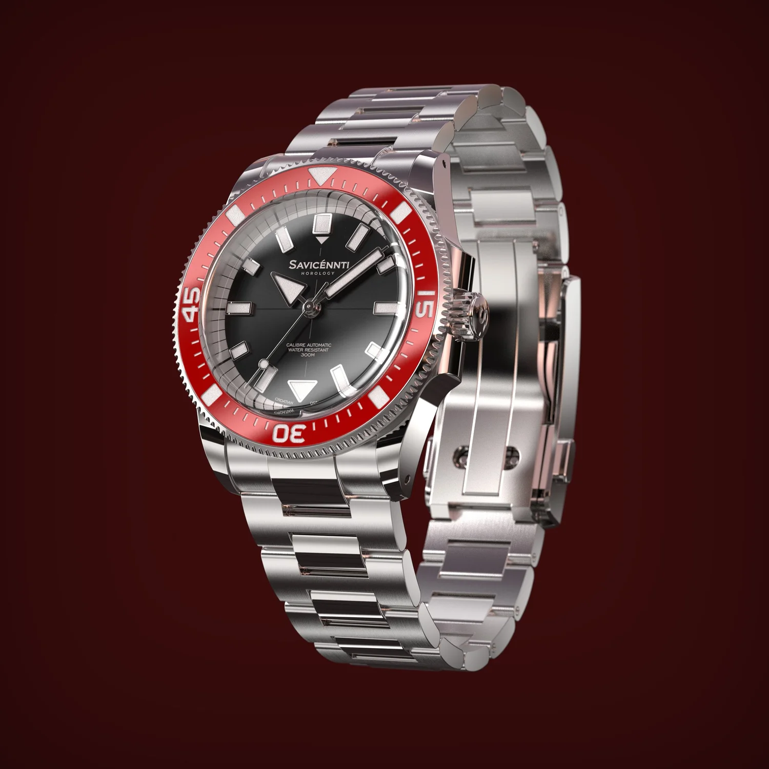 SAVICÉNNTI CETUS DIVER red metal bracelet angled product image