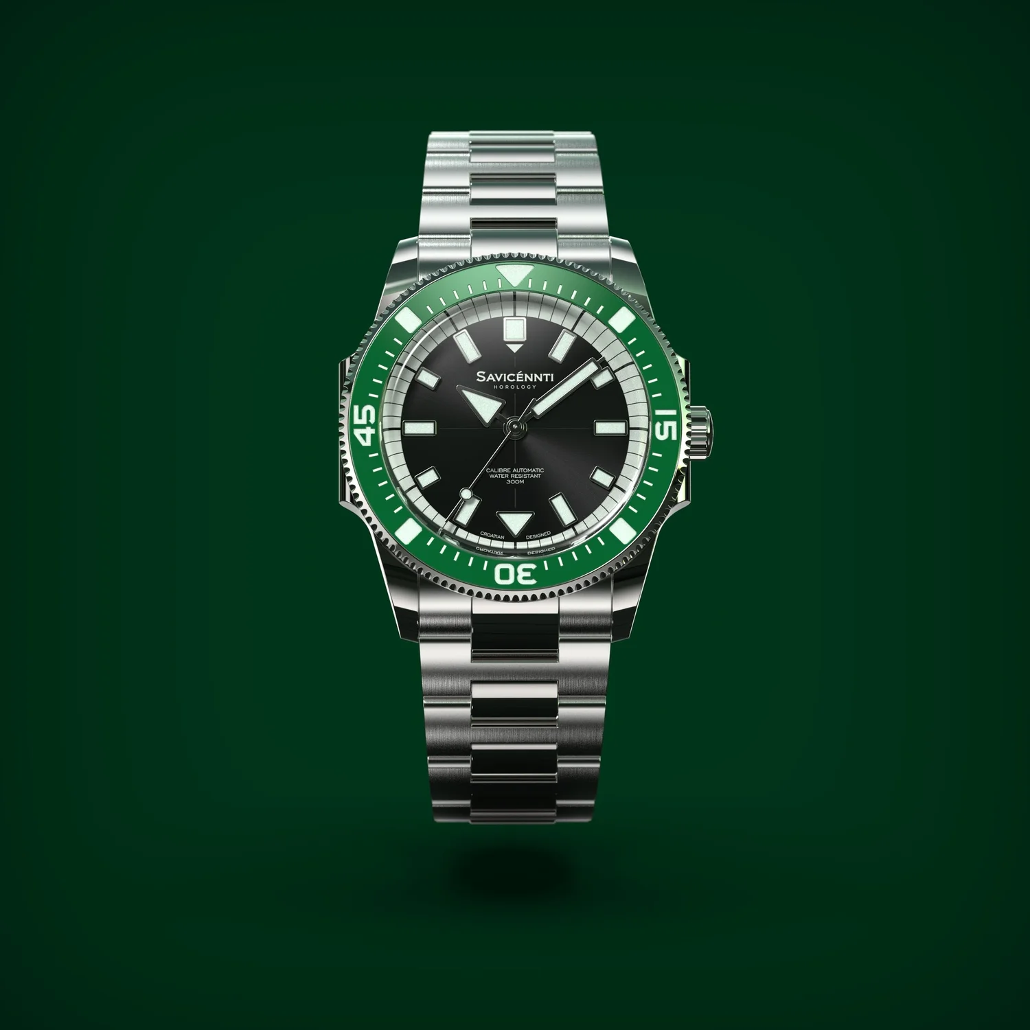 SAVICÉNNTI CETUS DIVER green metal bracelet detailed product image