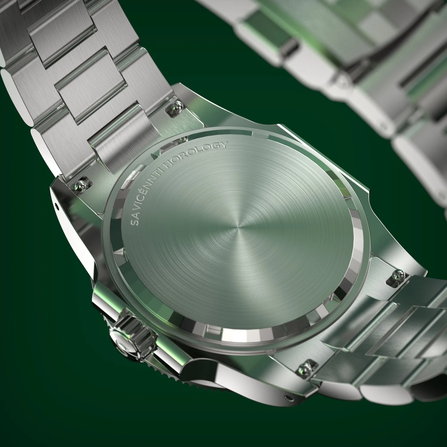 SAVICÉNNTI CETUS DIVER green metal bracelet angled product image